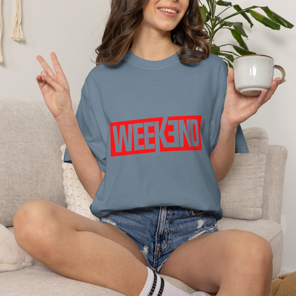 Weekend Box Logo T-Shirt — Retro Red Graphic Tee