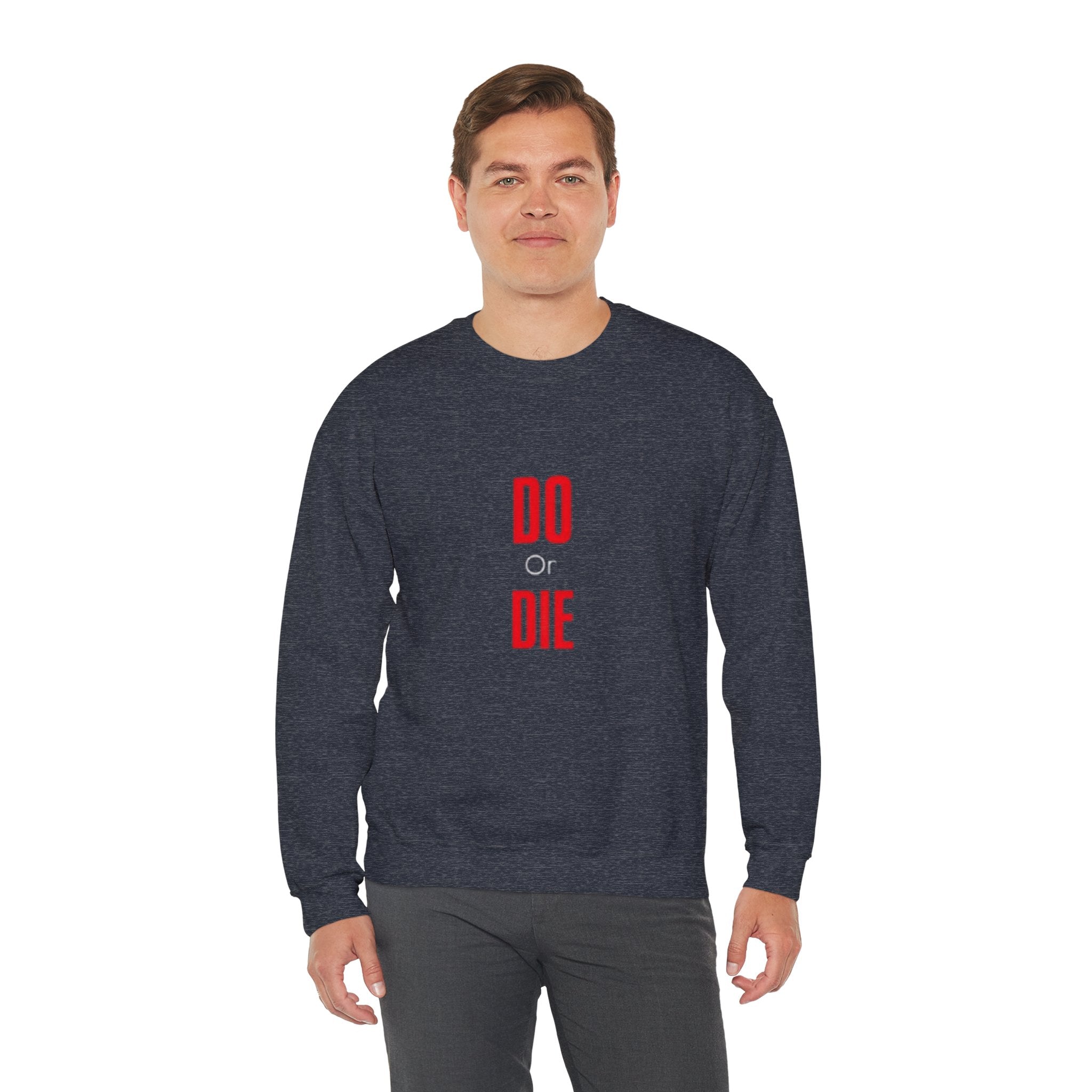 Crewneck Sweatshirt – Minimal 'DO / DIE' Red Vertical Typography