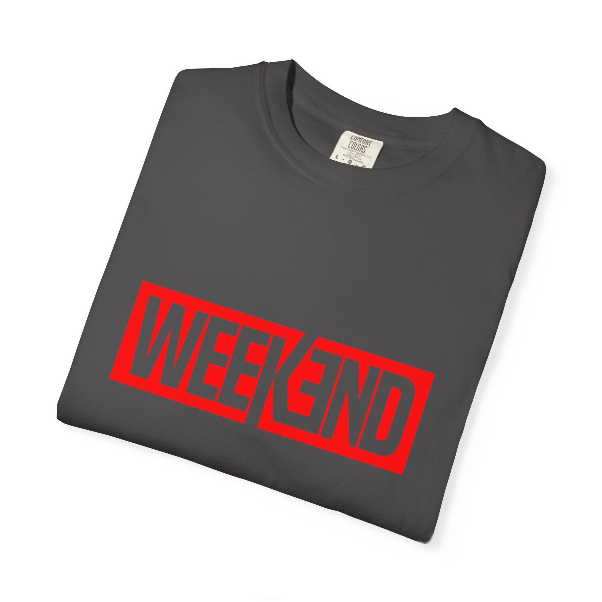 Weekend Box Logo T-Shirt — Retro Red Graphic Tee