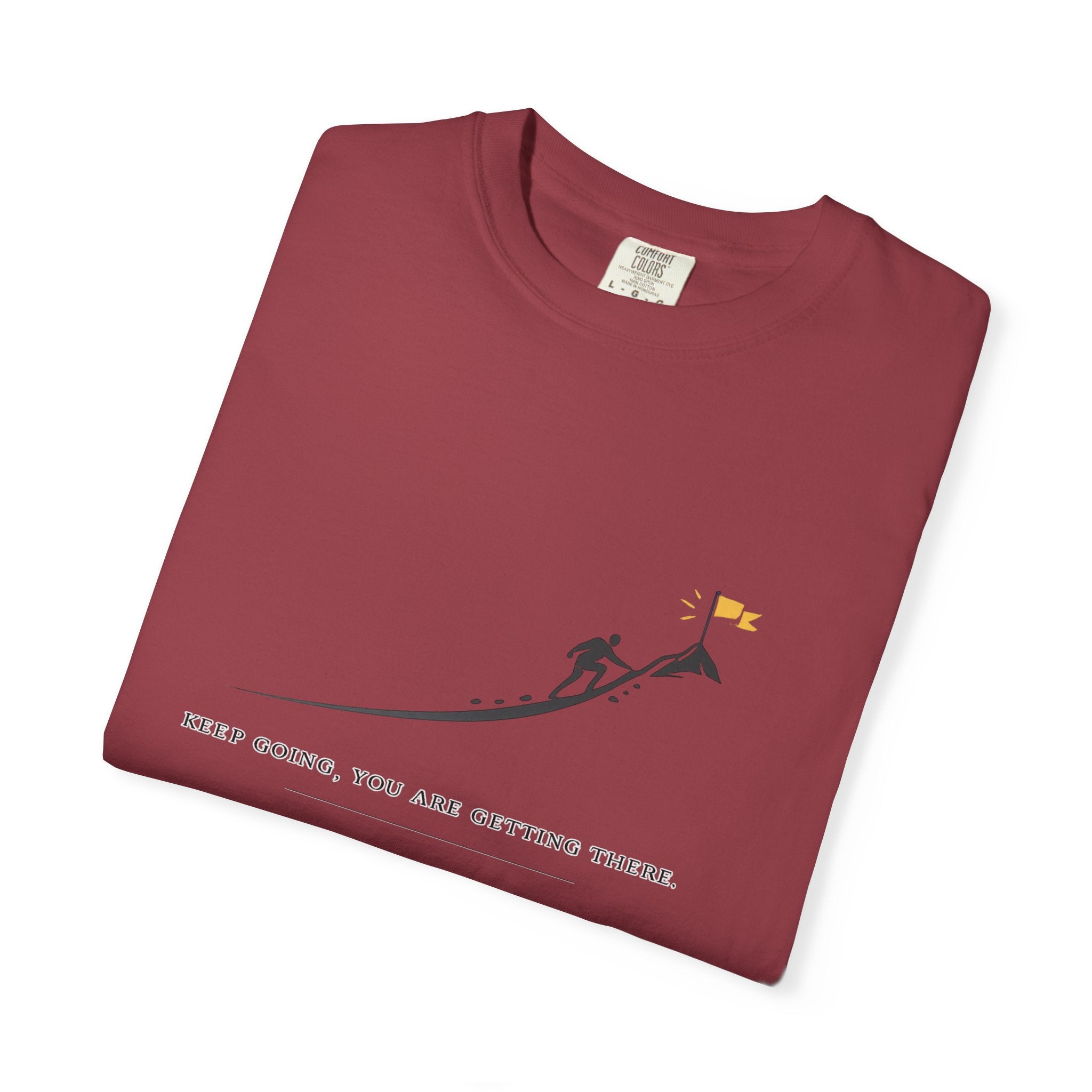Motivational Climber T-Shirt — "Keep Going, You Are Getting There"