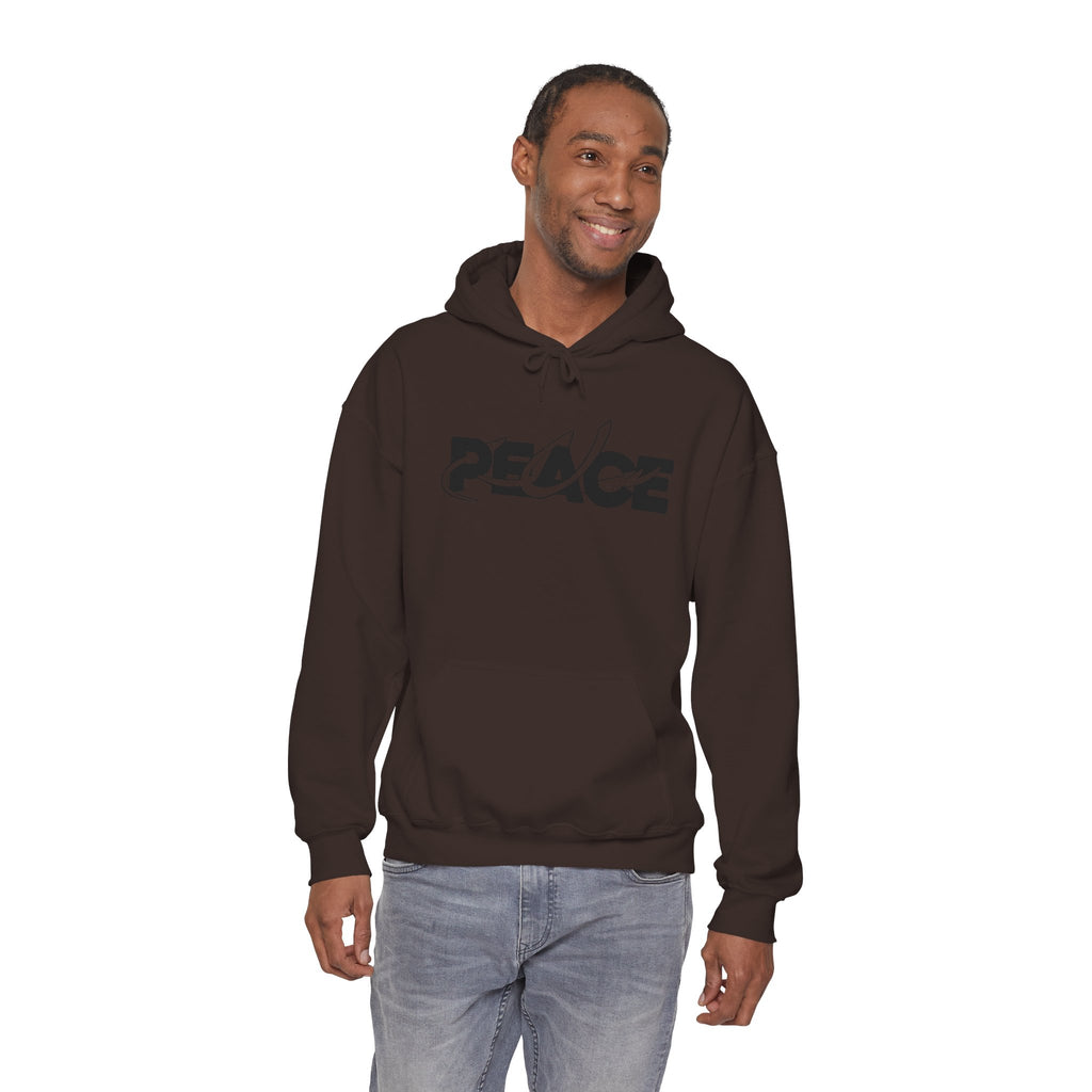 Peace Logo Hoodie — Minimal Black & White Peace Graphic Pullover