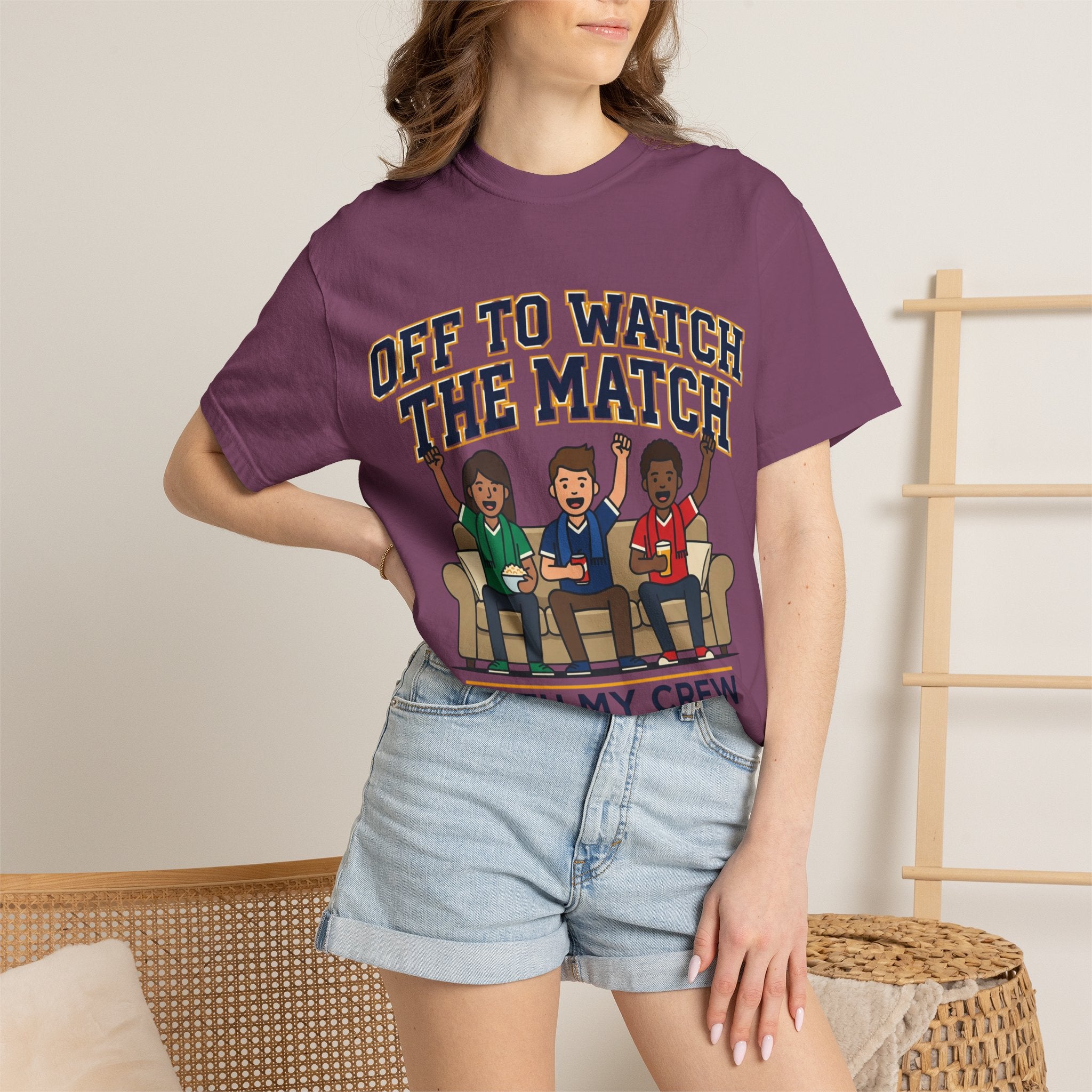 Off to Watch the Match T-Shirt — 'With My Crew' Sports Fan Tee