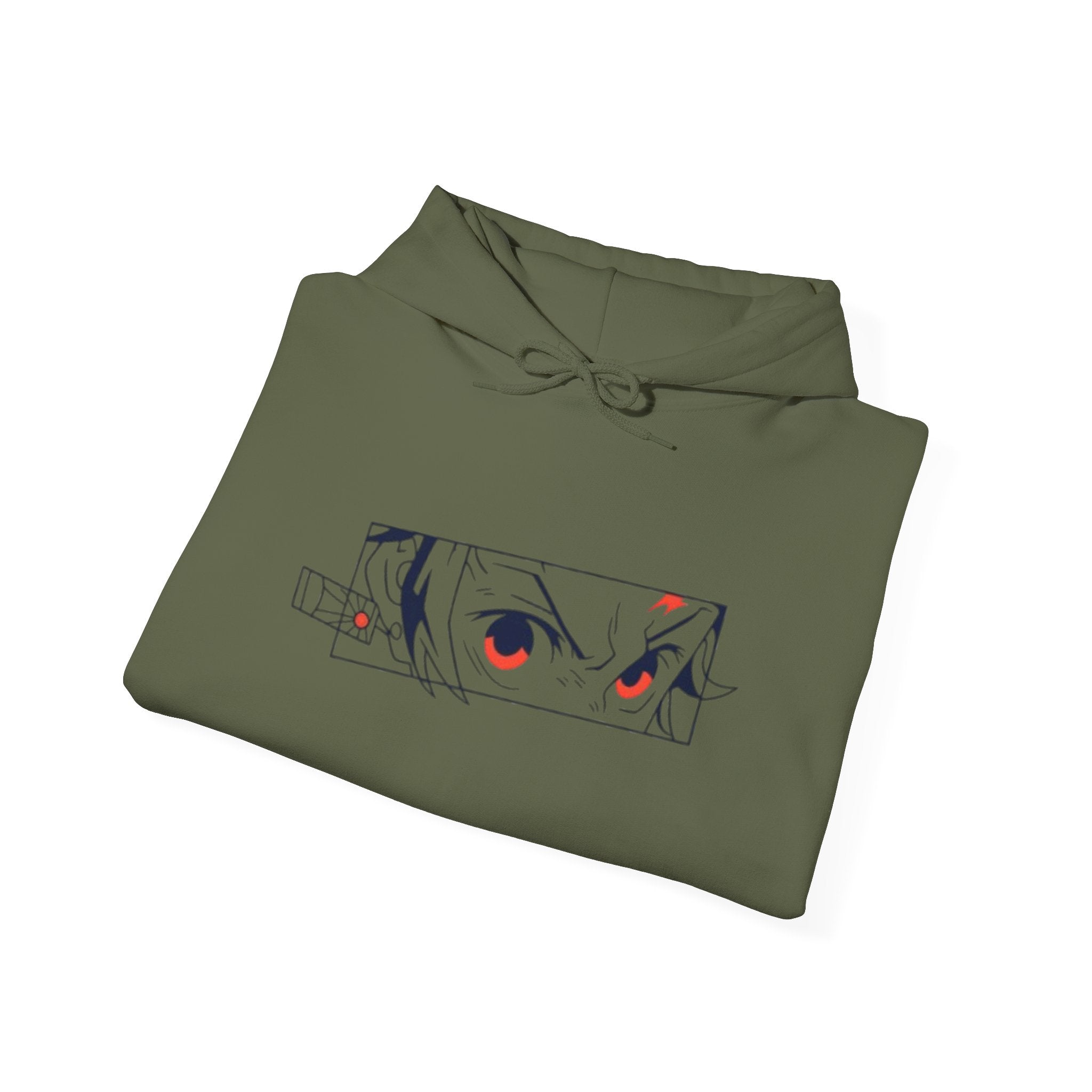 Anime Eyes Hoodie — Minimal Red & Black Manga Gaze Sweatshirt