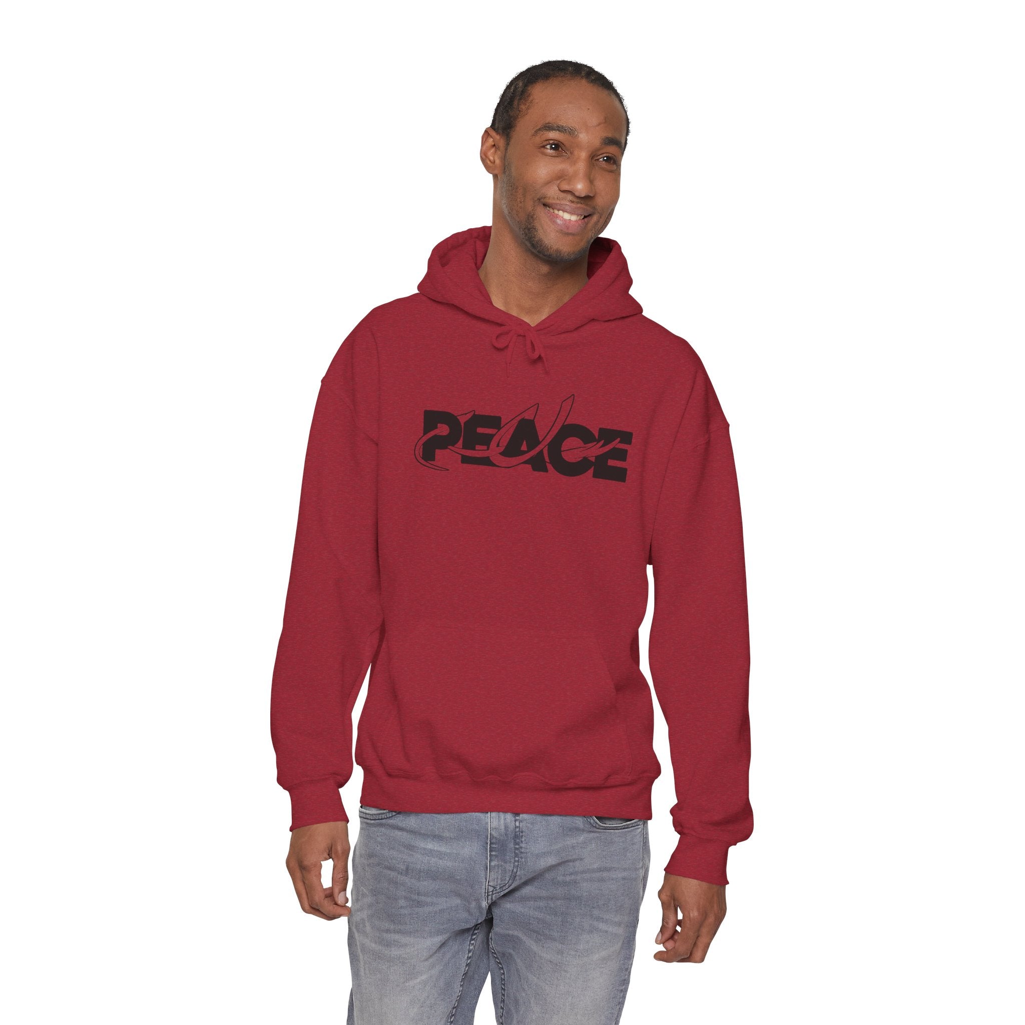 Peace Logo Hoodie — Minimal Black & White Peace Graphic Pullover