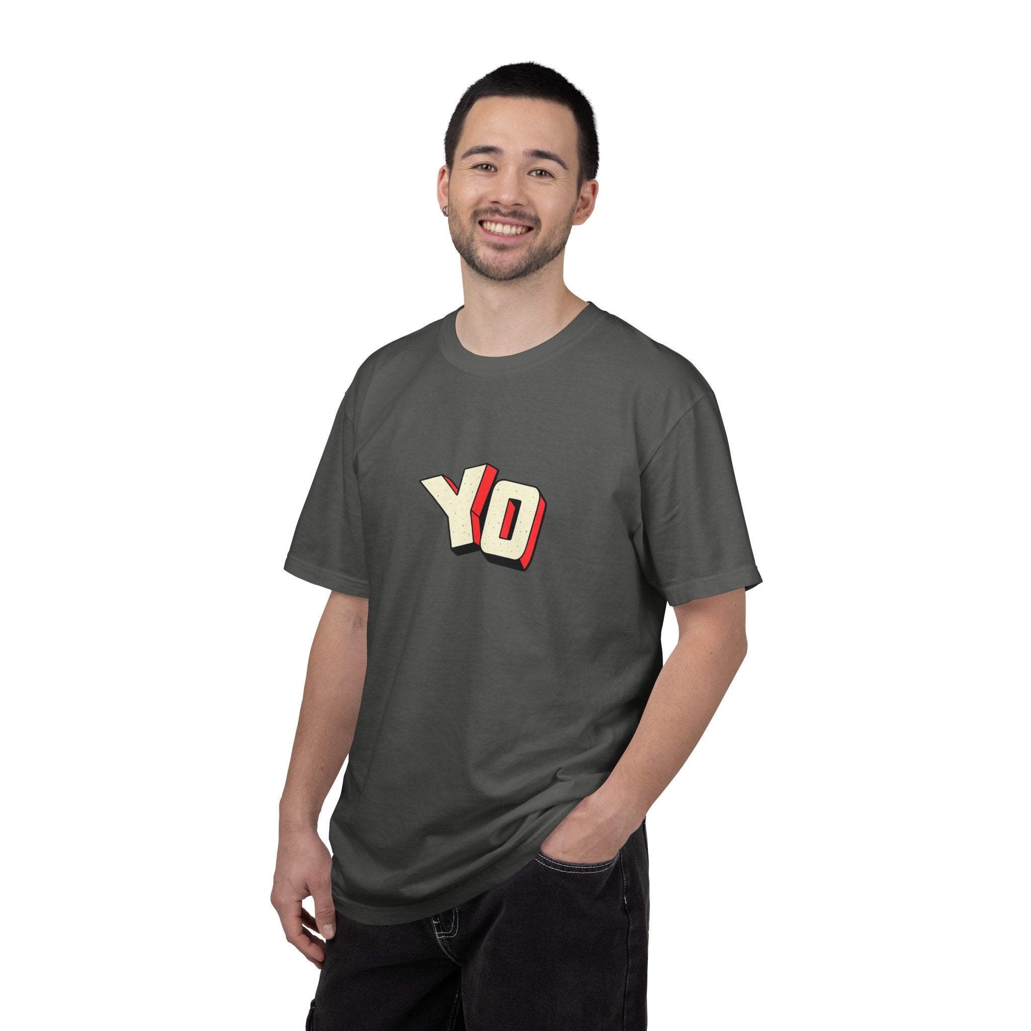 Yo Graphic T-Shirt — Retro 3D Lettering Tee