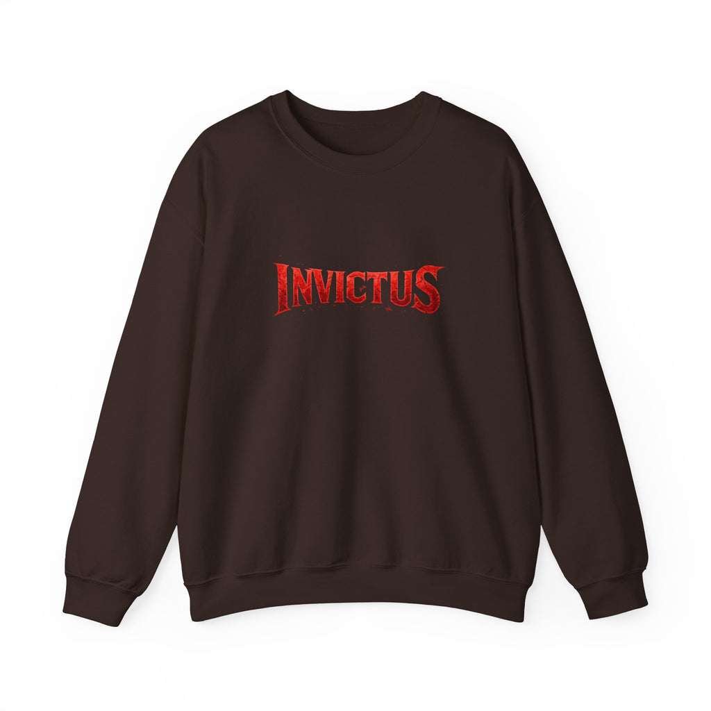 Invictus Crewneck Sweatshirt — Bold Red Script Pullover