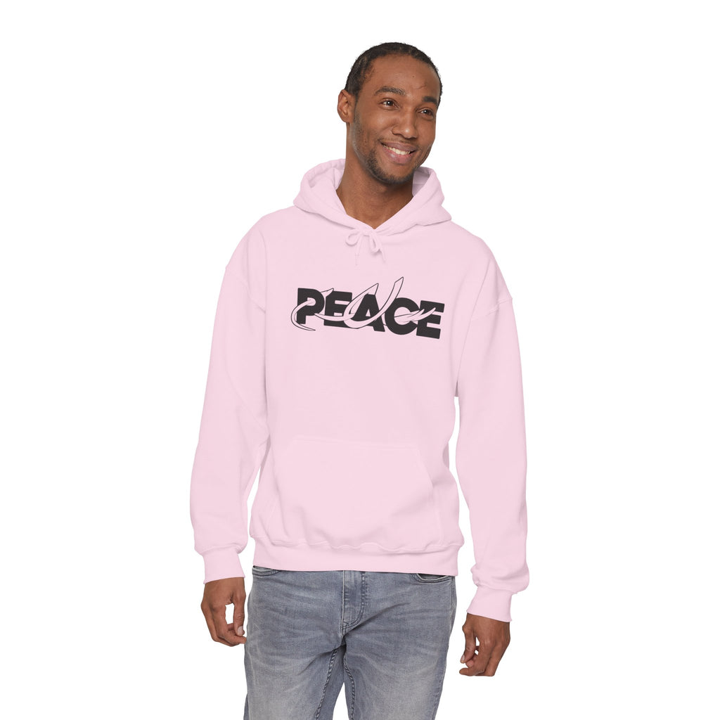 Peace Logo Hoodie — Minimal Black & White Peace Graphic Pullover