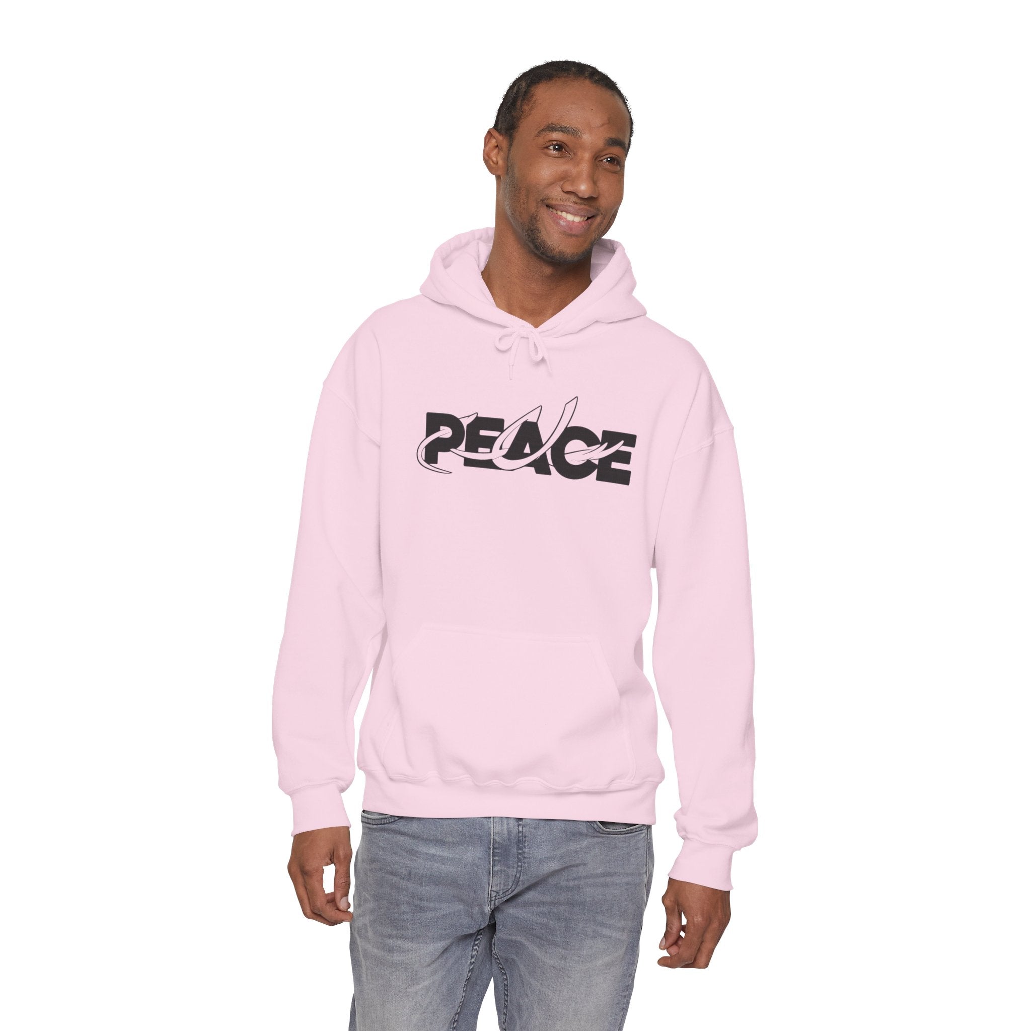 Peace Logo Hoodie — Minimal Black & White Peace Graphic Pullover