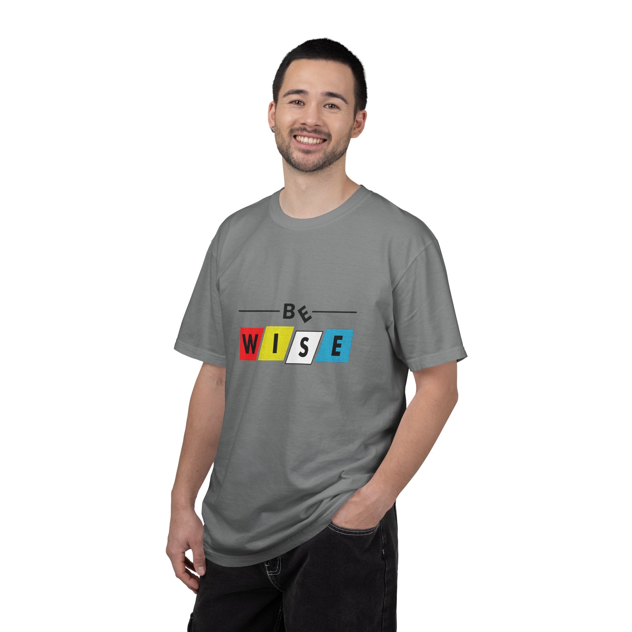 Be Wise Graphic T-Shirt — Color Block Inspirational Tee