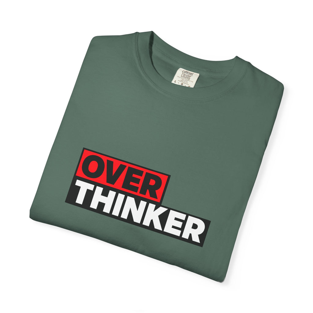 Overthinker Graphic T-Shirt — Bold Red & Black Text Tee