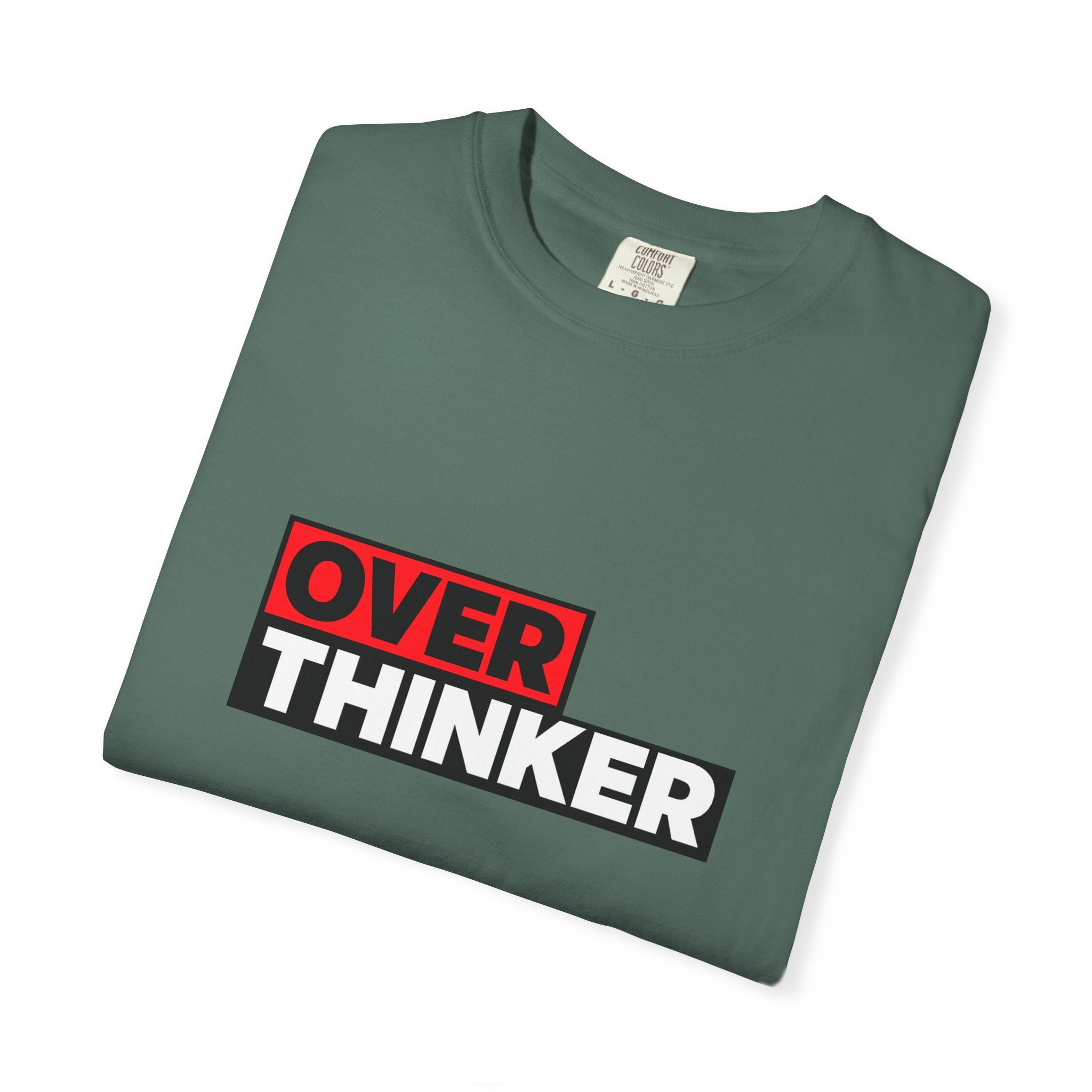 Overthinker Graphic T-Shirt — Bold Red & Black Text Tee