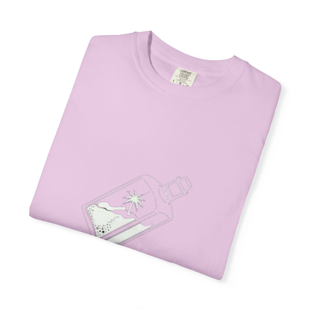 Pocket Island T‑Shirt — Minimal Bottle Isle Graphic Tee