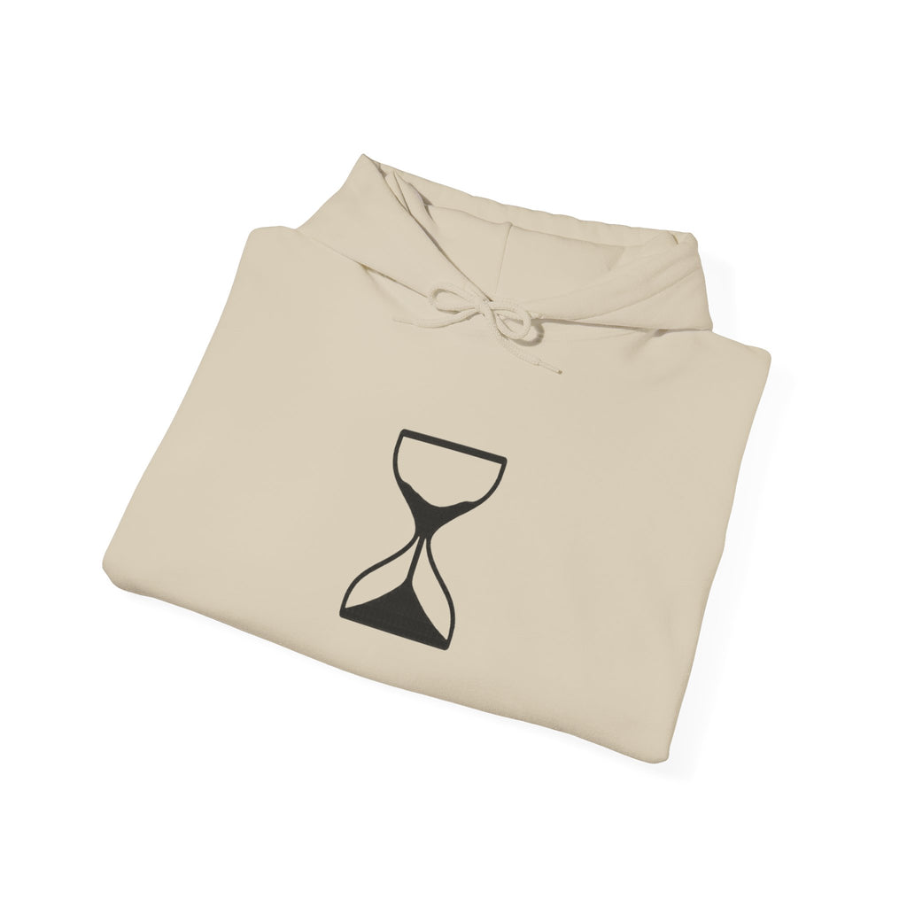 Hourglass Minimalist Hoodie — Simple Time Symbol Pullover