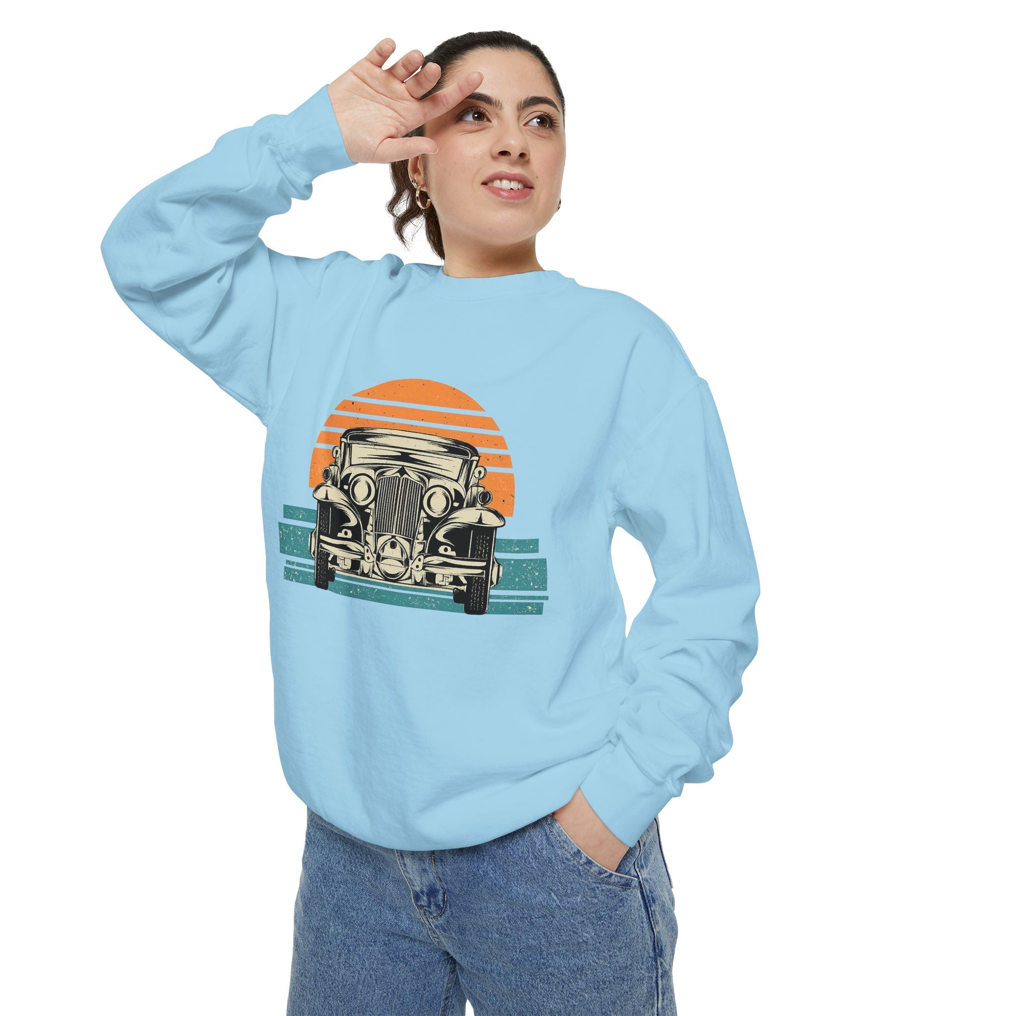 Vintage Car Sunset Sweatshirt