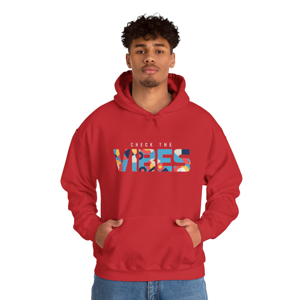 Check The Vibes Hoodie – Colorful Retro Graphic Pullover