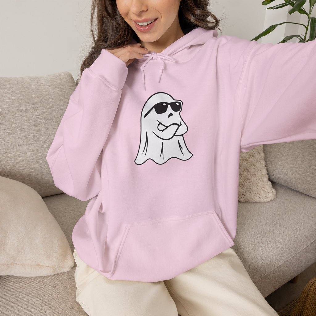 Cool Sunglasses Ghost Hoodie — Cute Minimalist Halloween Pullover