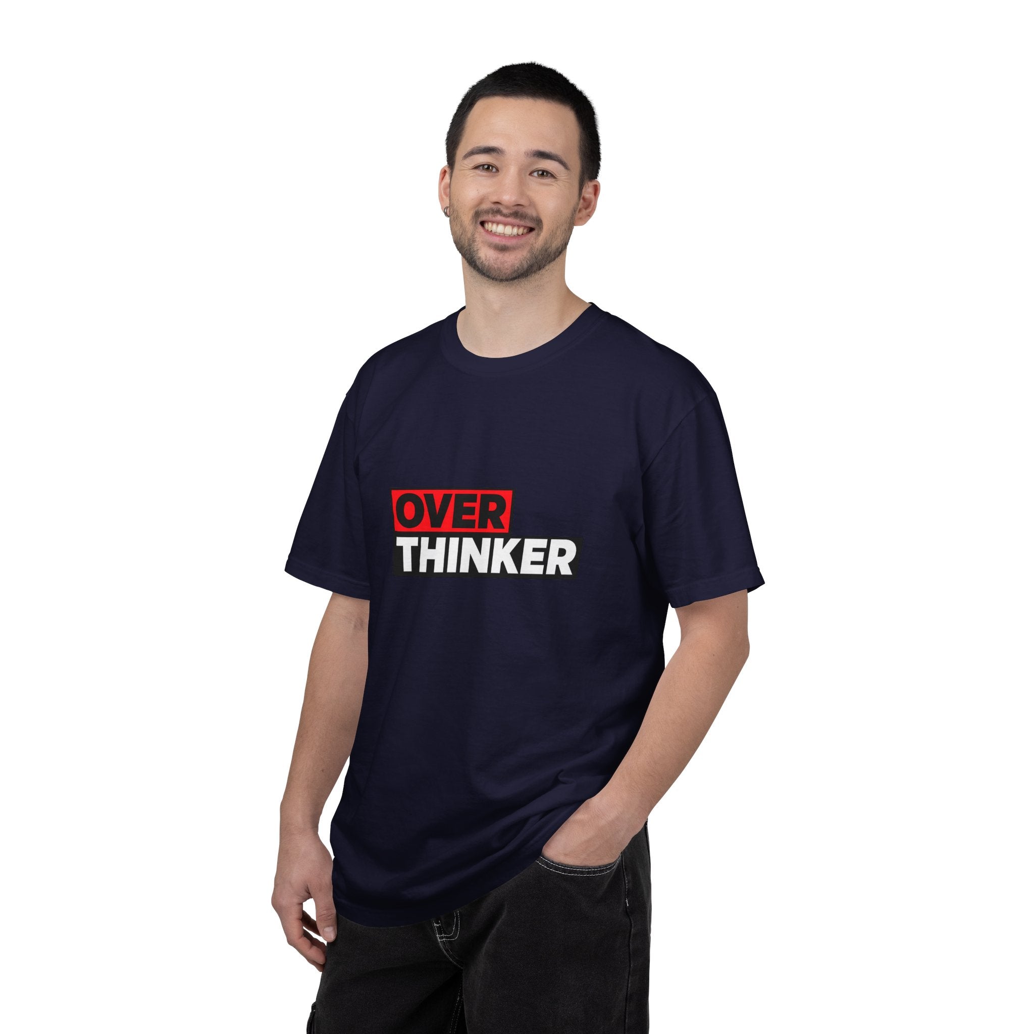 Overthinker Graphic T-Shirt — Bold Red & Black Text Tee