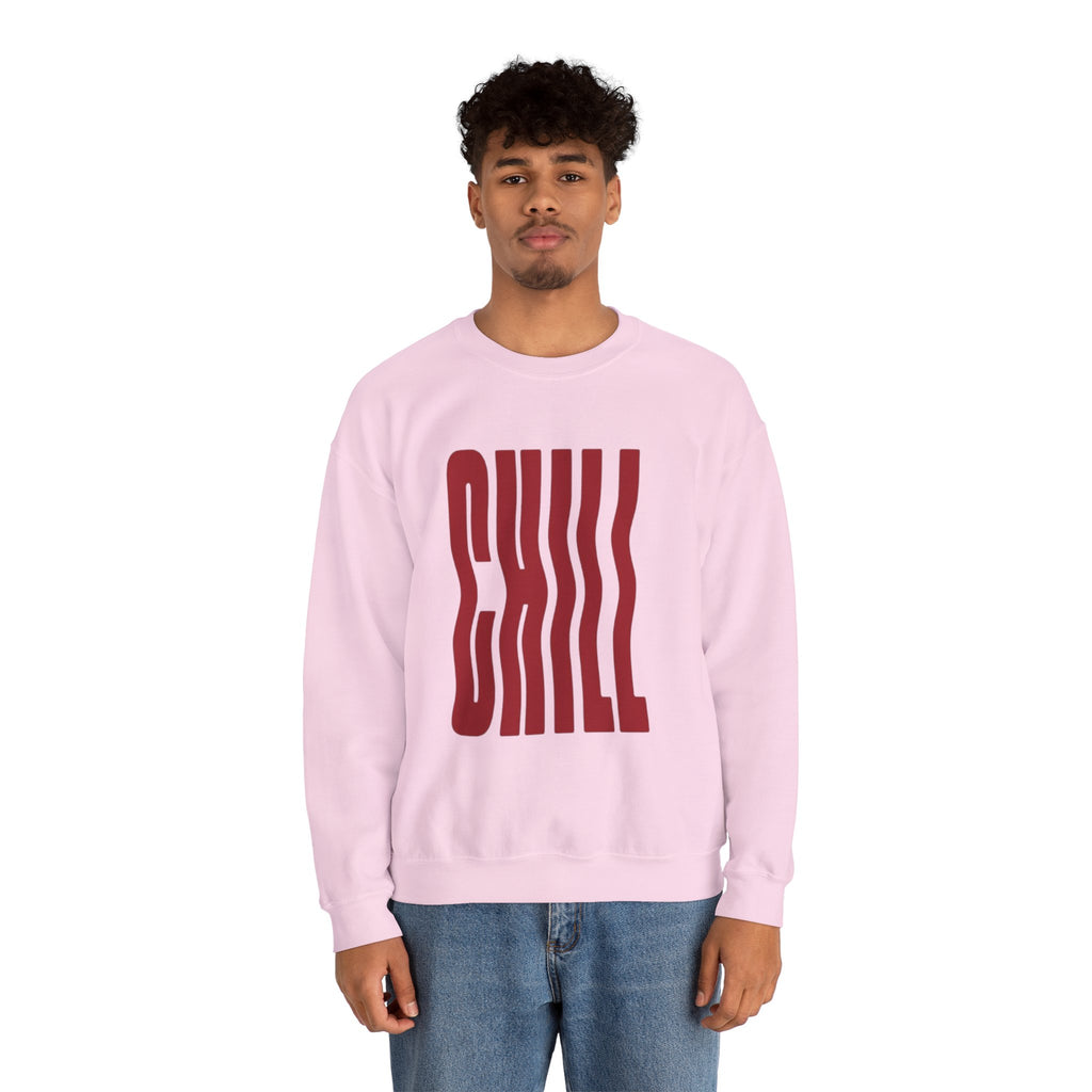 Chill Distorted Text Crewneck Sweatshirt