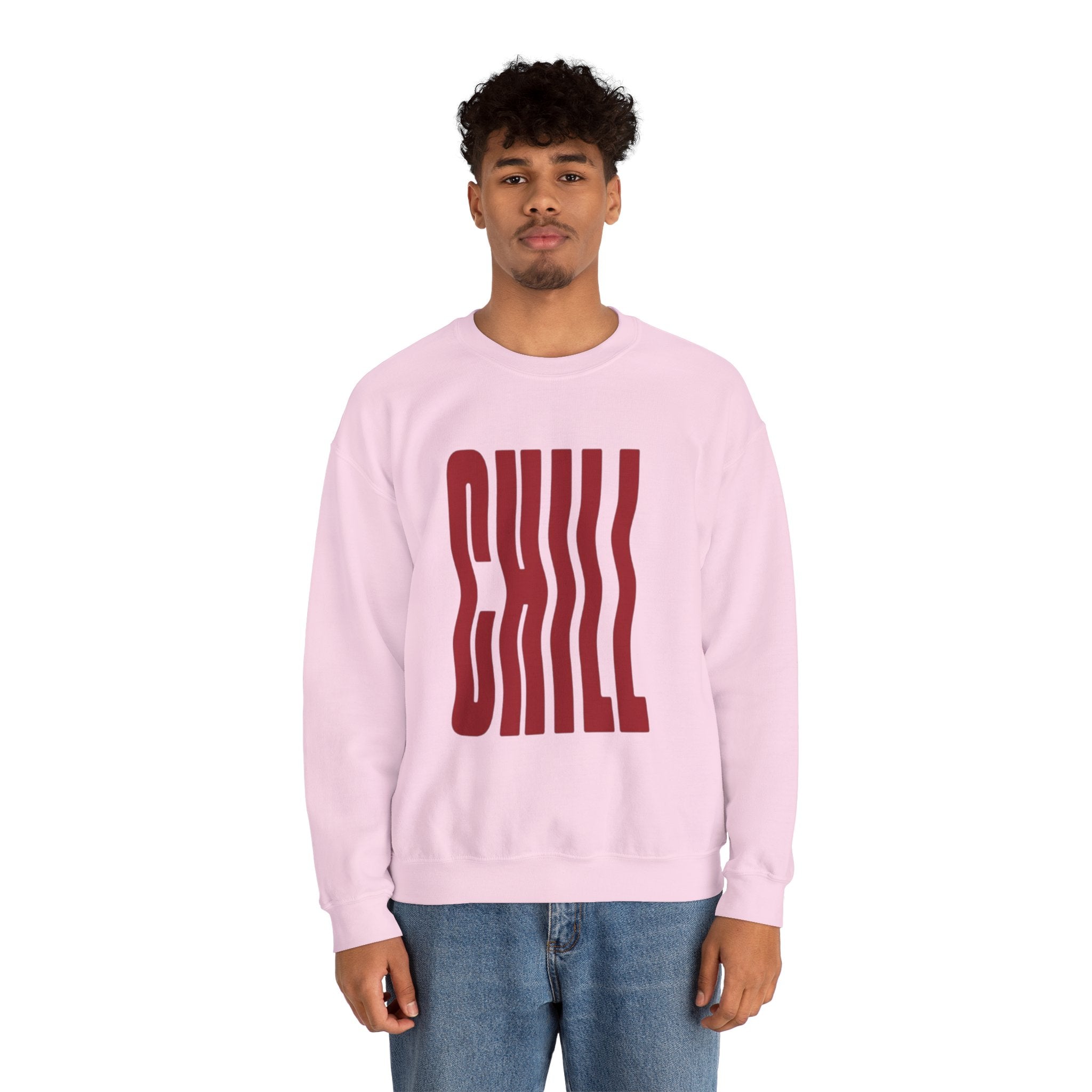 Chill Distorted Text Crewneck Sweatshirt