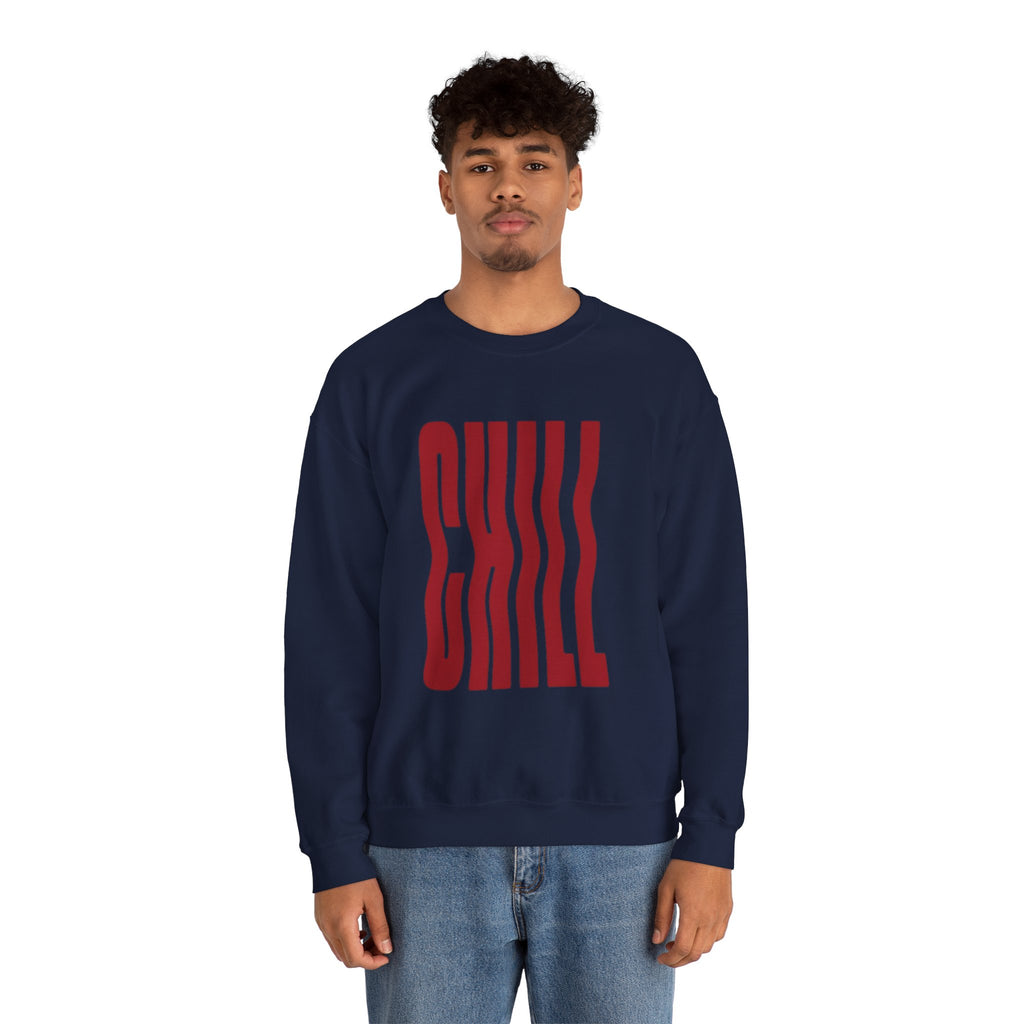 Chill Distorted Text Crewneck Sweatshirt