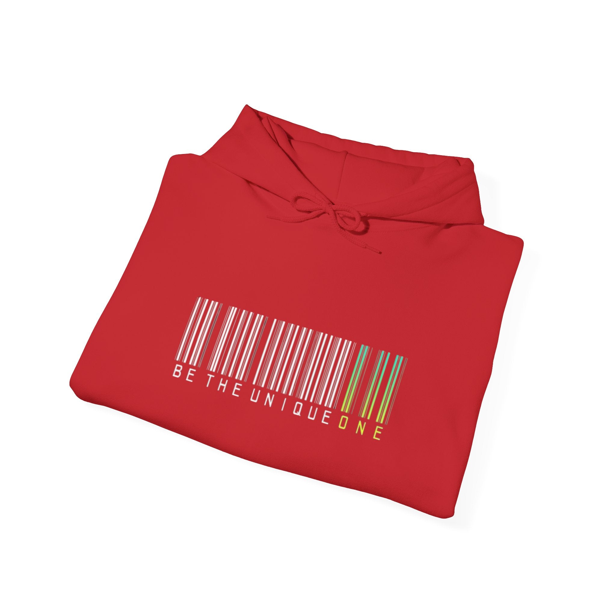 Unique One Barcode Hoodie — "Be the Unique One" Graphic Pullover