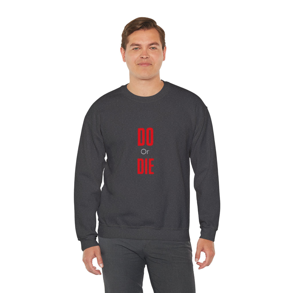 Crewneck Sweatshirt – Minimal 'DO / DIE' Red Vertical Typography