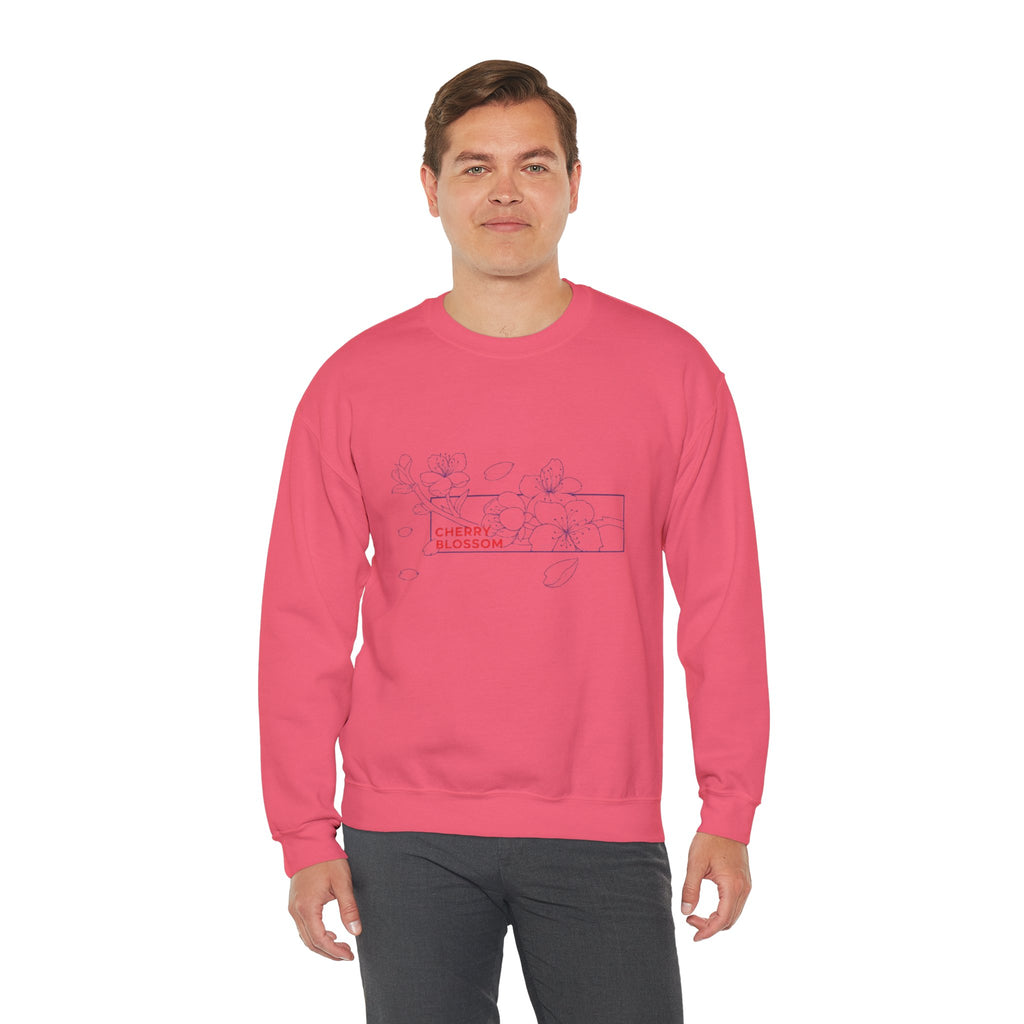 Cherry Blossom Crewneck Sweatshirt — Minimal Floral Graphic