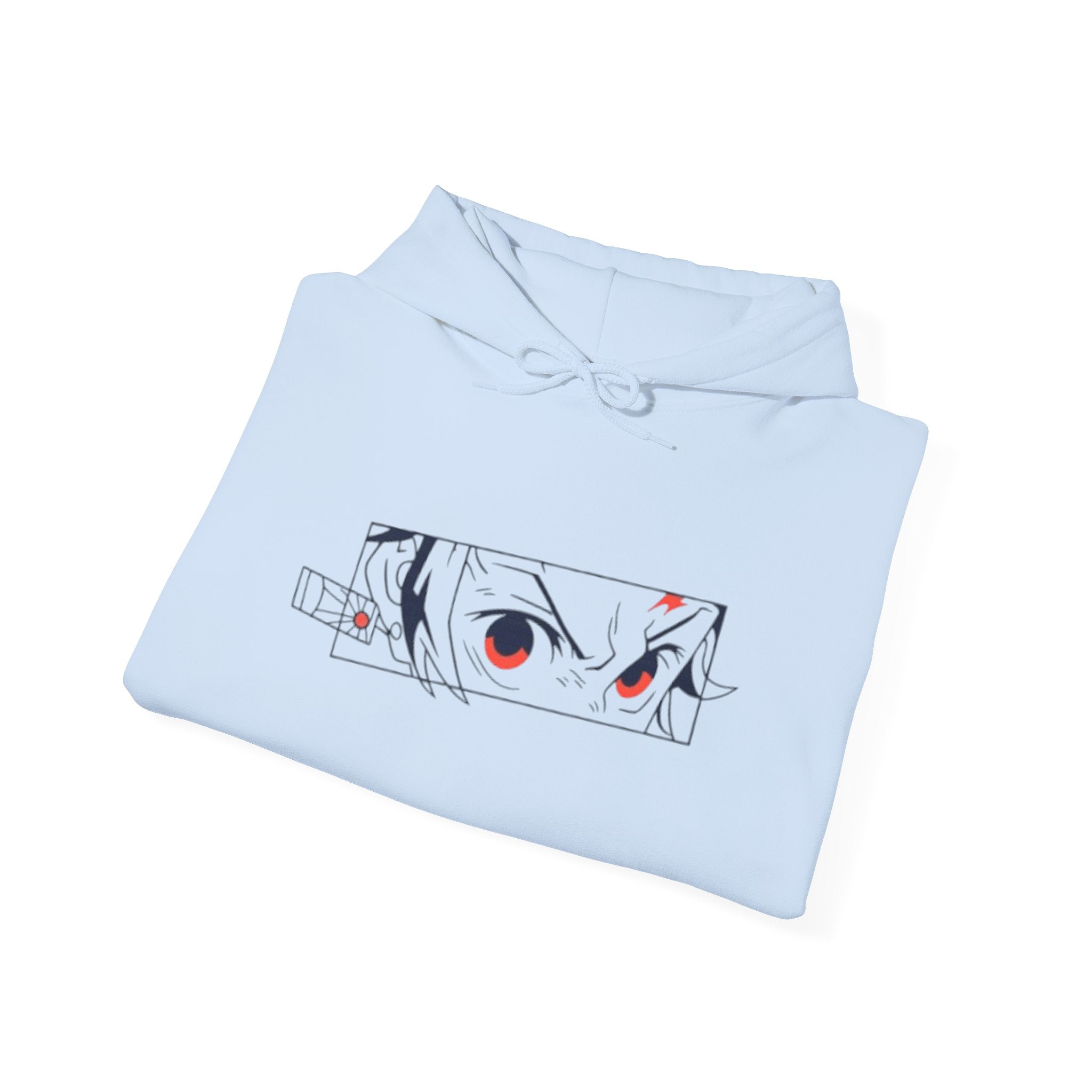 Anime Eyes Hoodie — Minimal Red & Black Manga Gaze Sweatshirt
