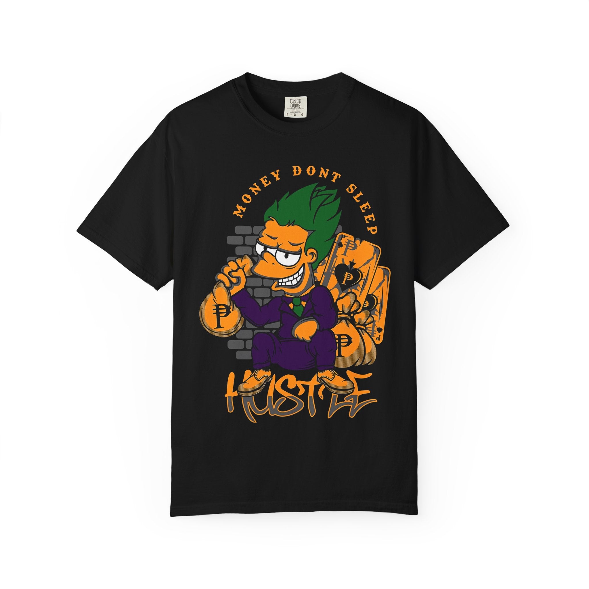 T-Shirt — 'Money Don’t Sleep' Cartoon Hustle Tee