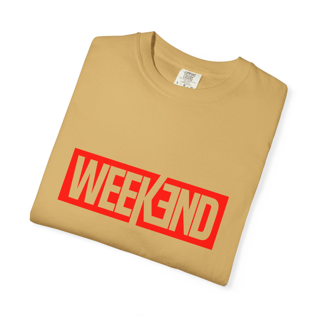 Weekend Box Logo T-Shirt — Retro Red Graphic Tee
