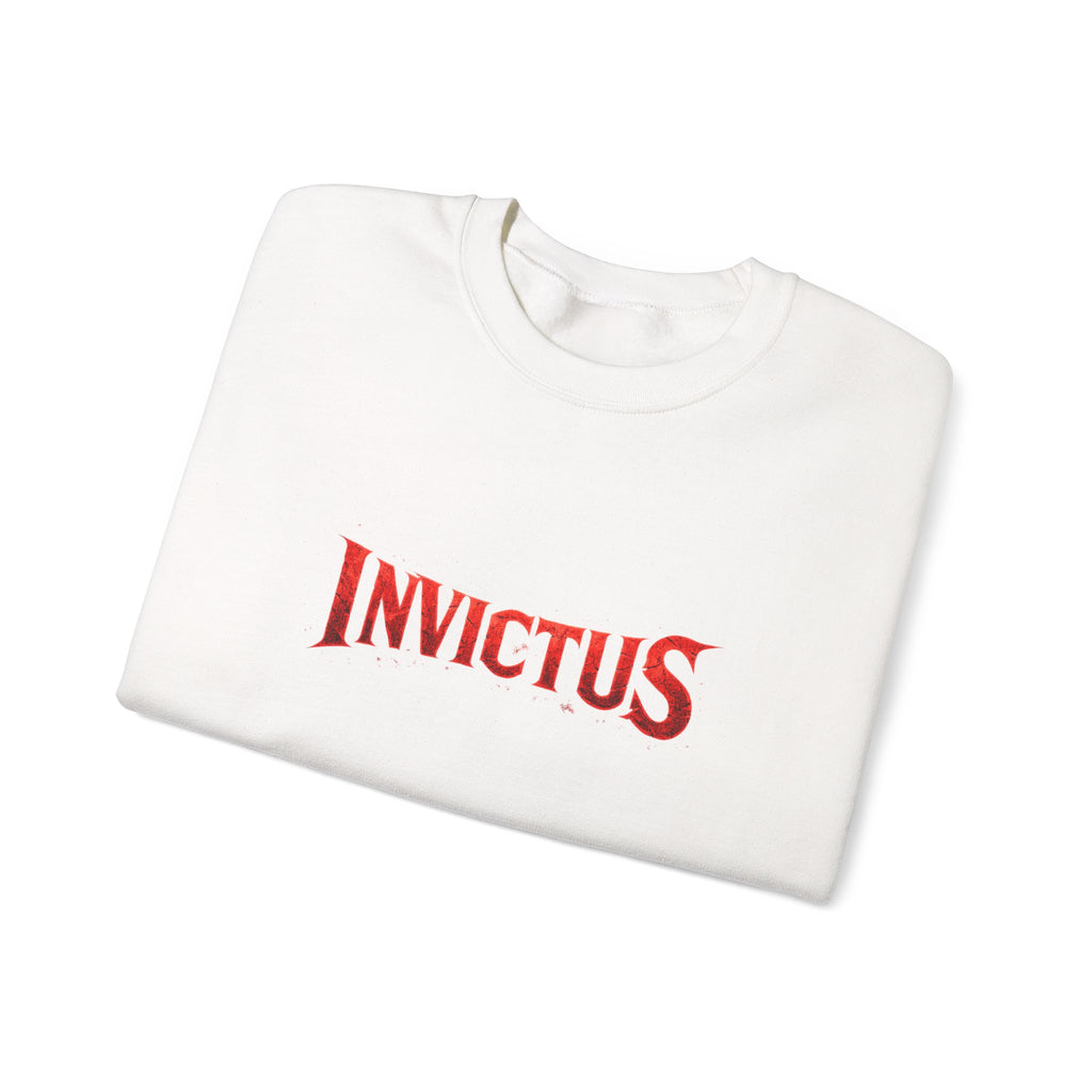 Invictus Crewneck Sweatshirt — Bold Red Script Pullover