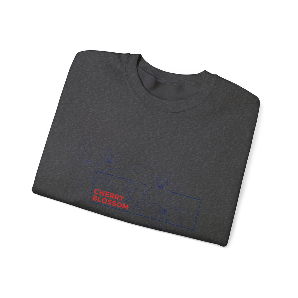Cherry Blossom Crewneck Sweatshirt — Minimal Floral Graphic