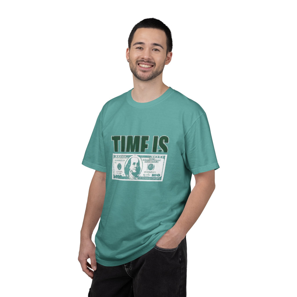 Money Vibe T-Shirt — "TIME IS" Graphic Dollar Bill Tee