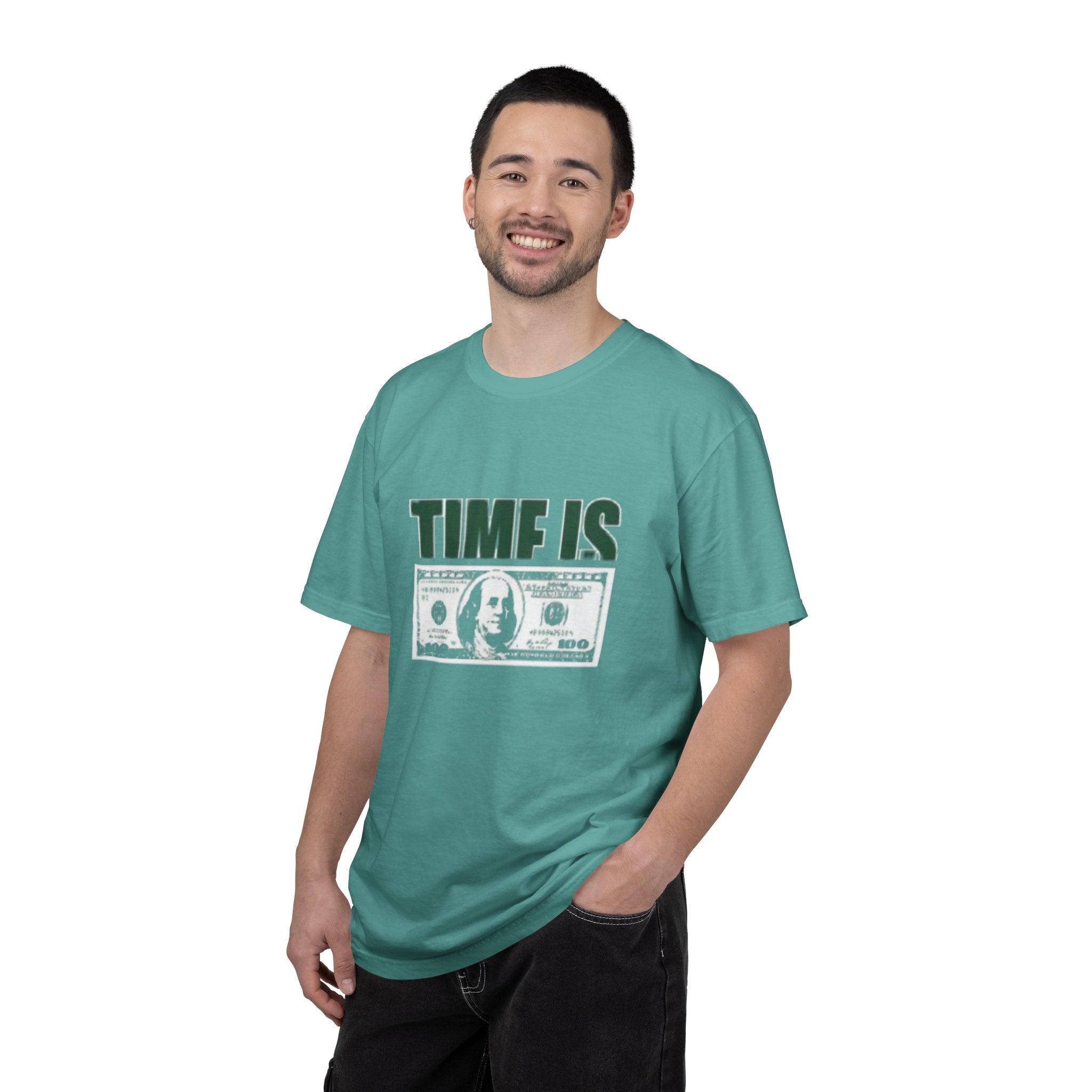 Money Vibe T-Shirt — "TIME IS" Graphic Dollar Bill Tee