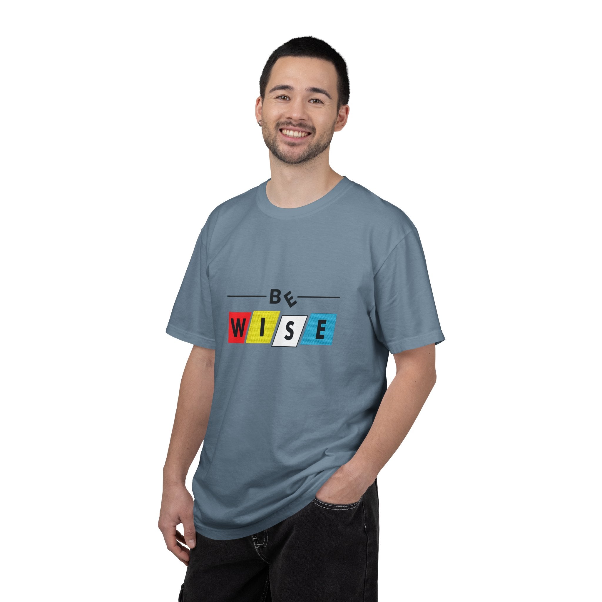 Be Wise Graphic T-Shirt — Color Block Inspirational Tee