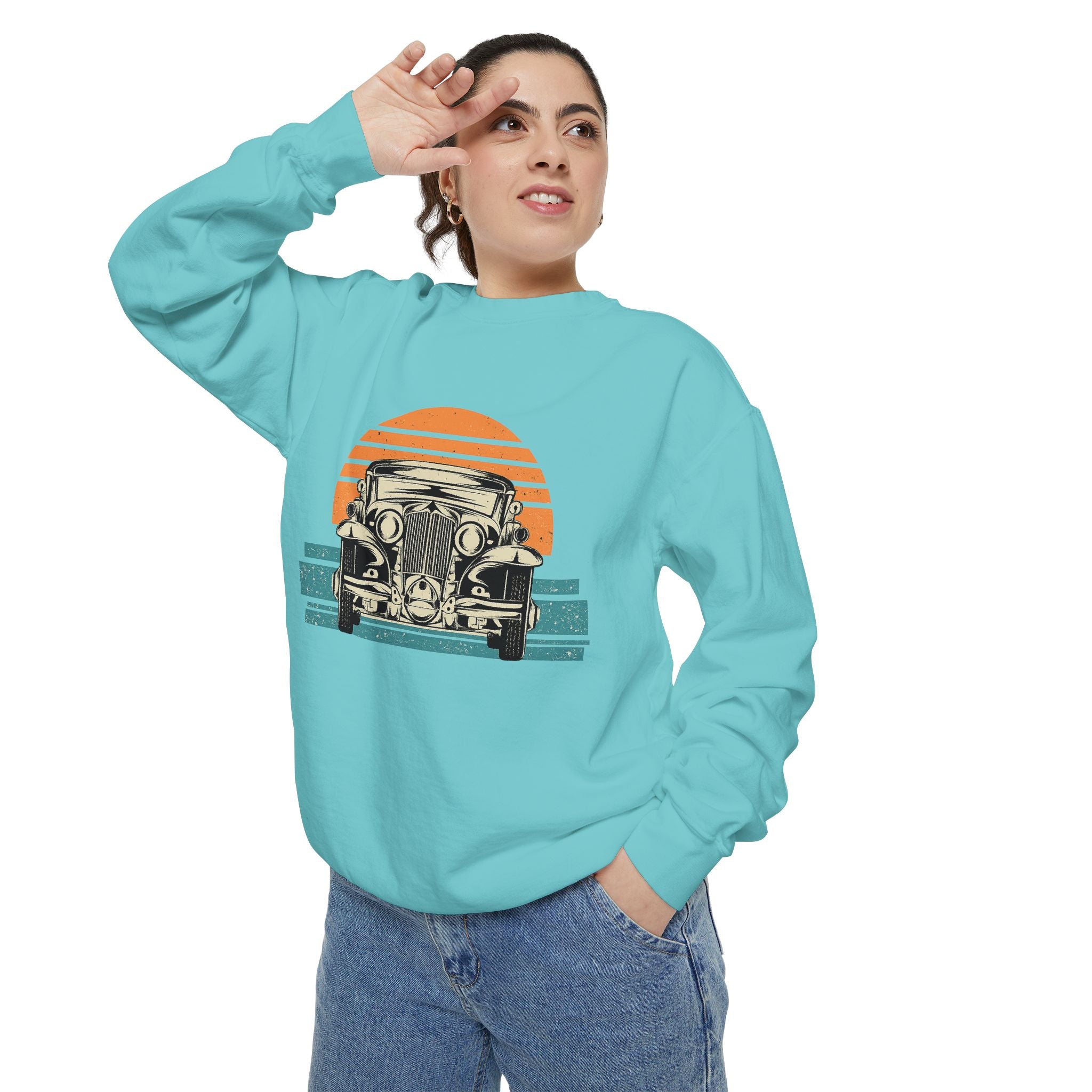 Vintage Car Sunset Sweatshirt