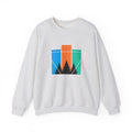 Retro Forest Crewneck Sweatshirt — Colorblock Trees Graphic