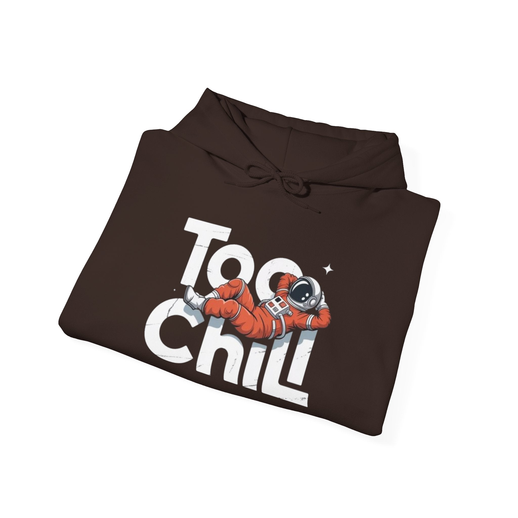 Too Chill Astronaut Hoodie — Retro Space Graphic Pullover