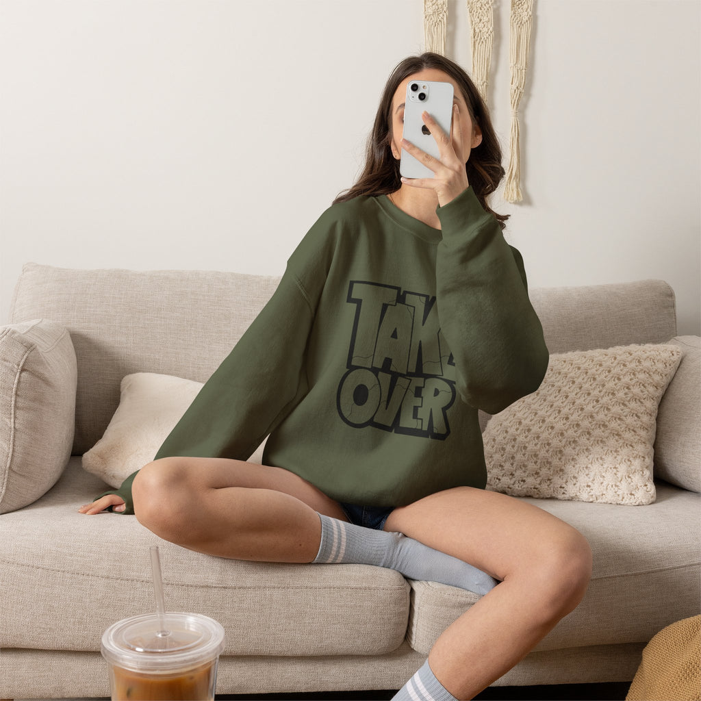 Take Over Crewneck Sweatshirt — Bold Streetwear Graphic Pullover