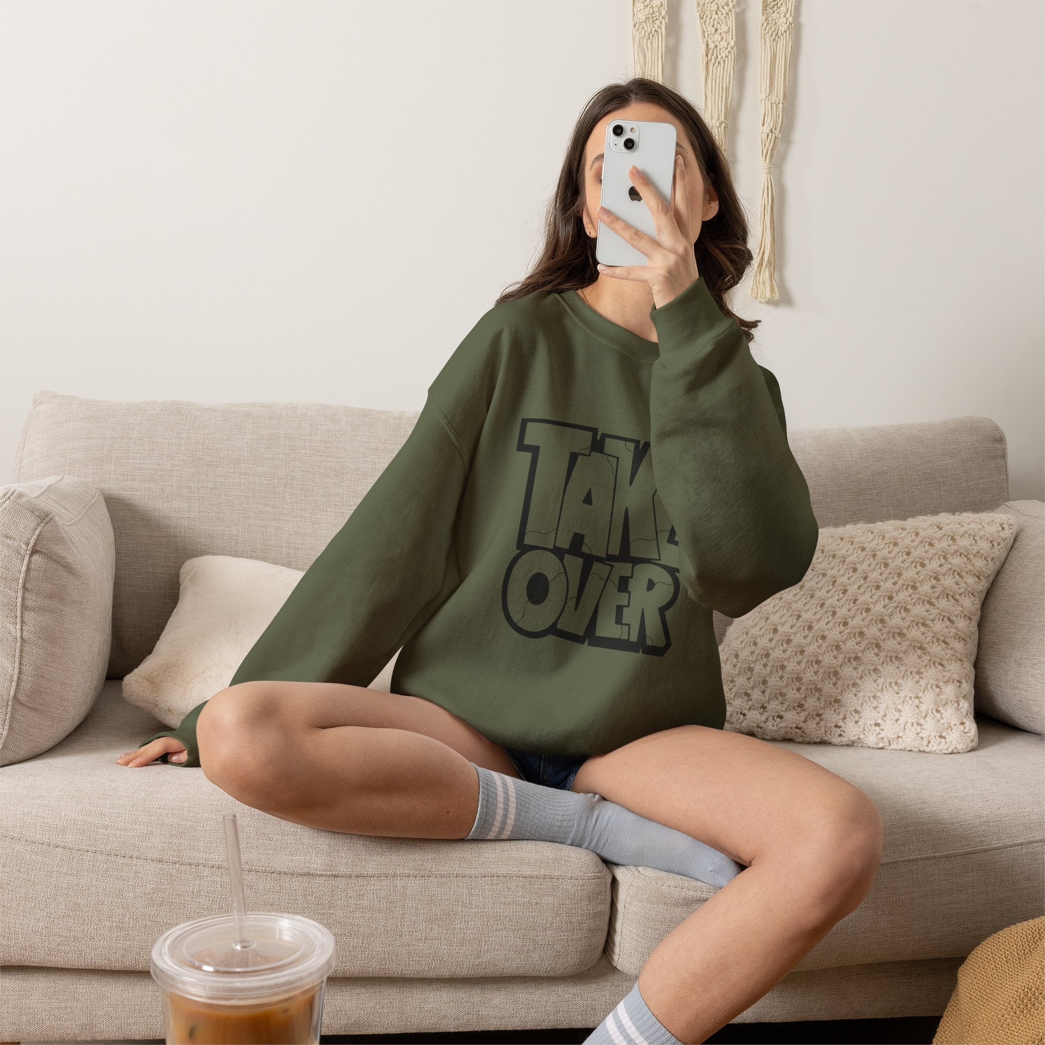 Take Over Crewneck Sweatshirt — Bold Streetwear Graphic Pullover