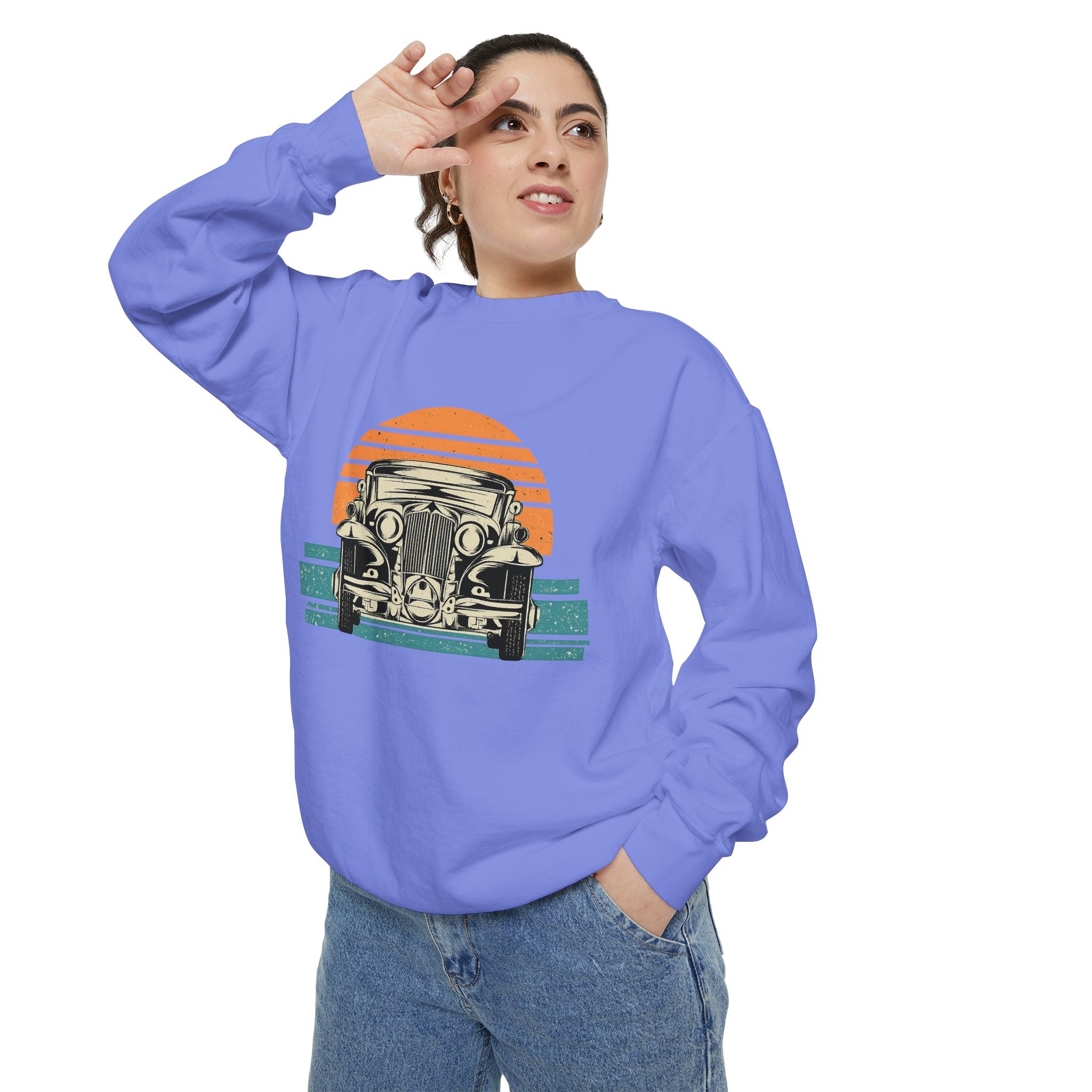 Vintage Car Sunset Sweatshirt