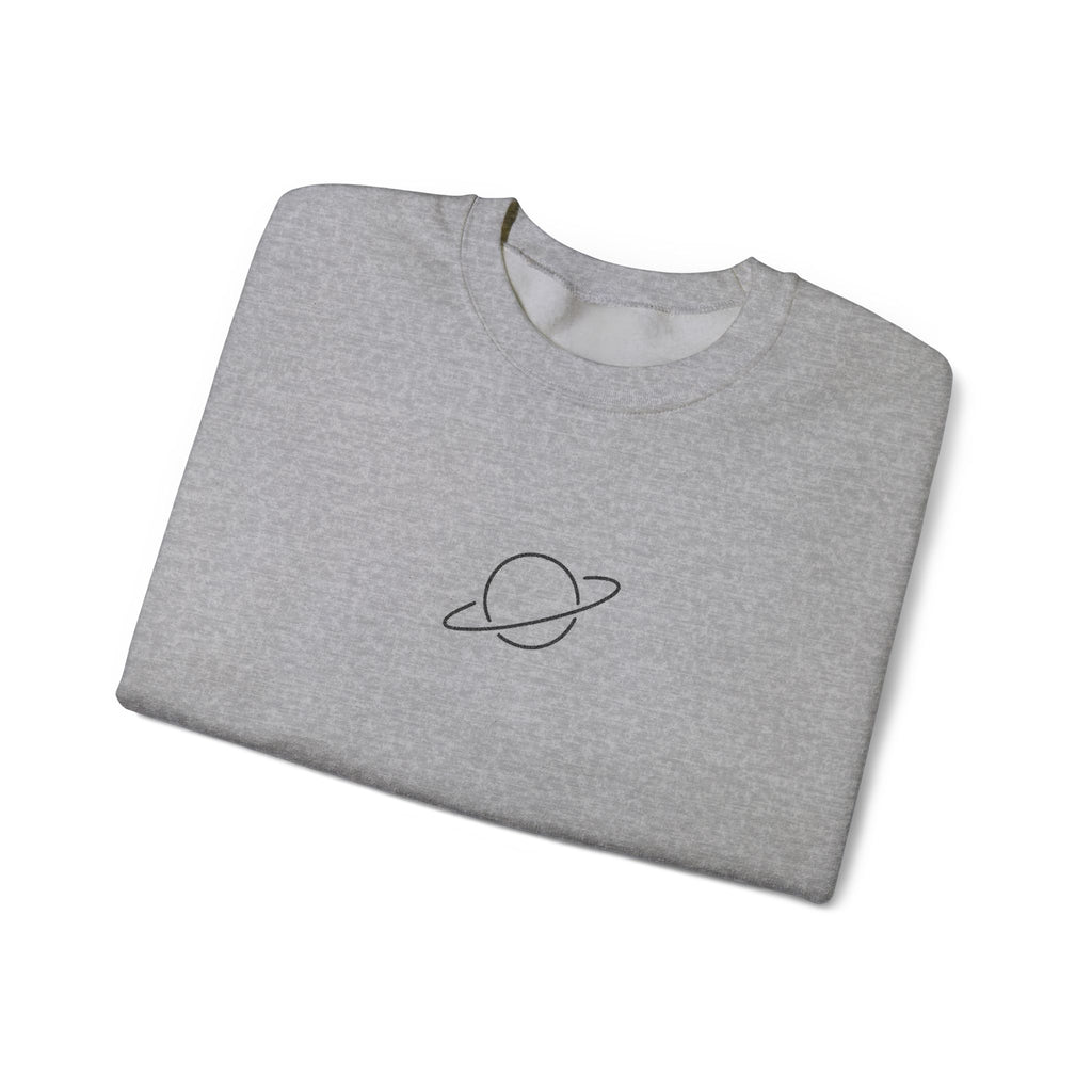 Minimal Planet Crewneck Sweatshirt Embroidered