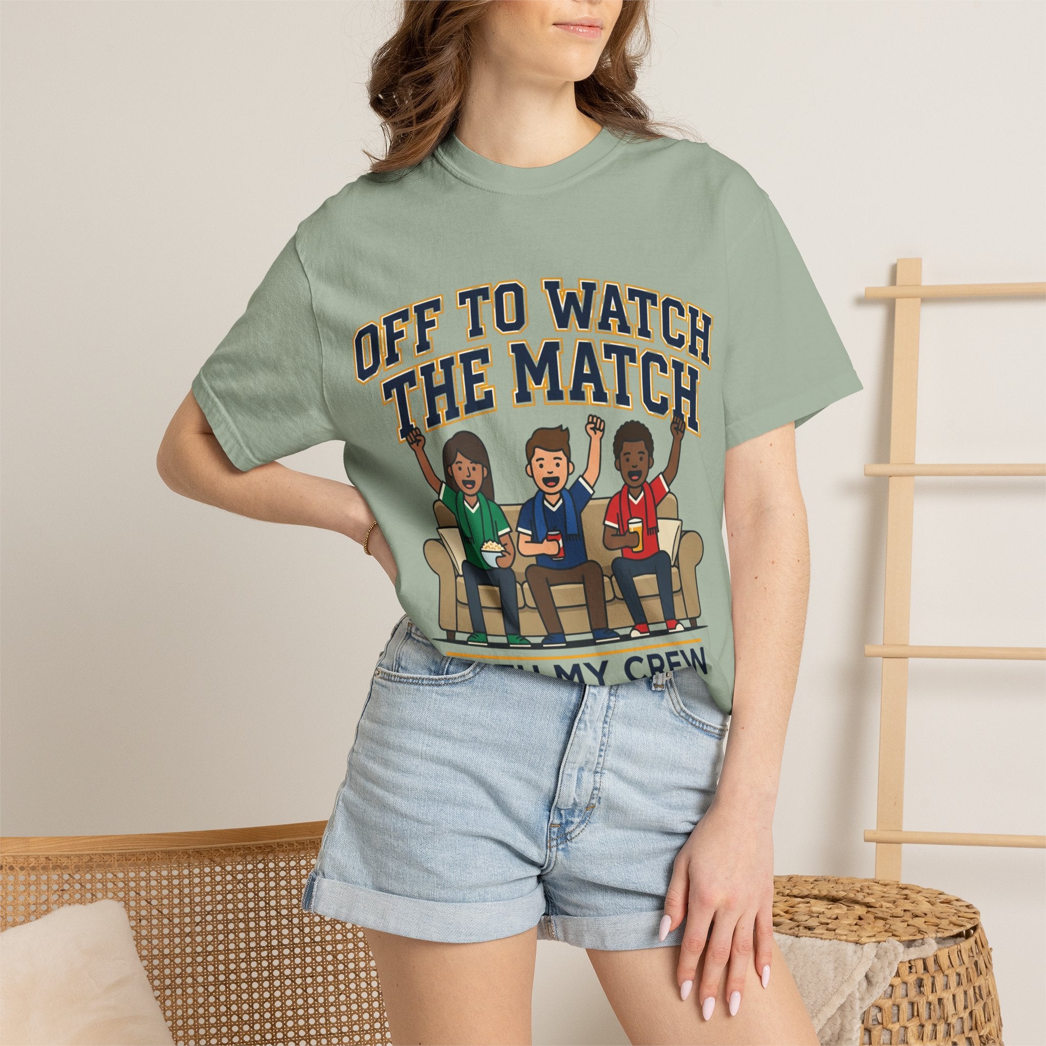 Off to Watch the Match T-Shirt — 'With My Crew' Sports Fan Tee