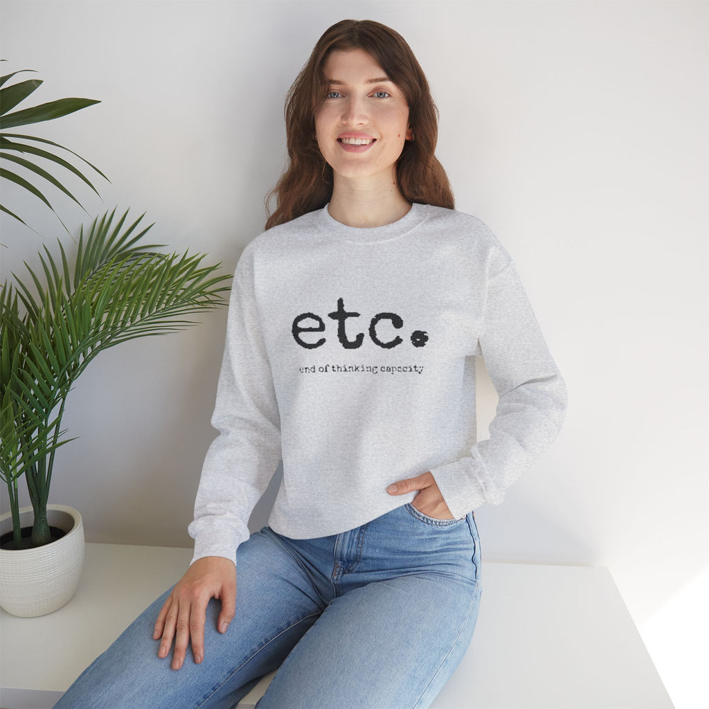 Crewneck Sweatshirt – Minimal 'etc.' Script Logo Casual Pullover
