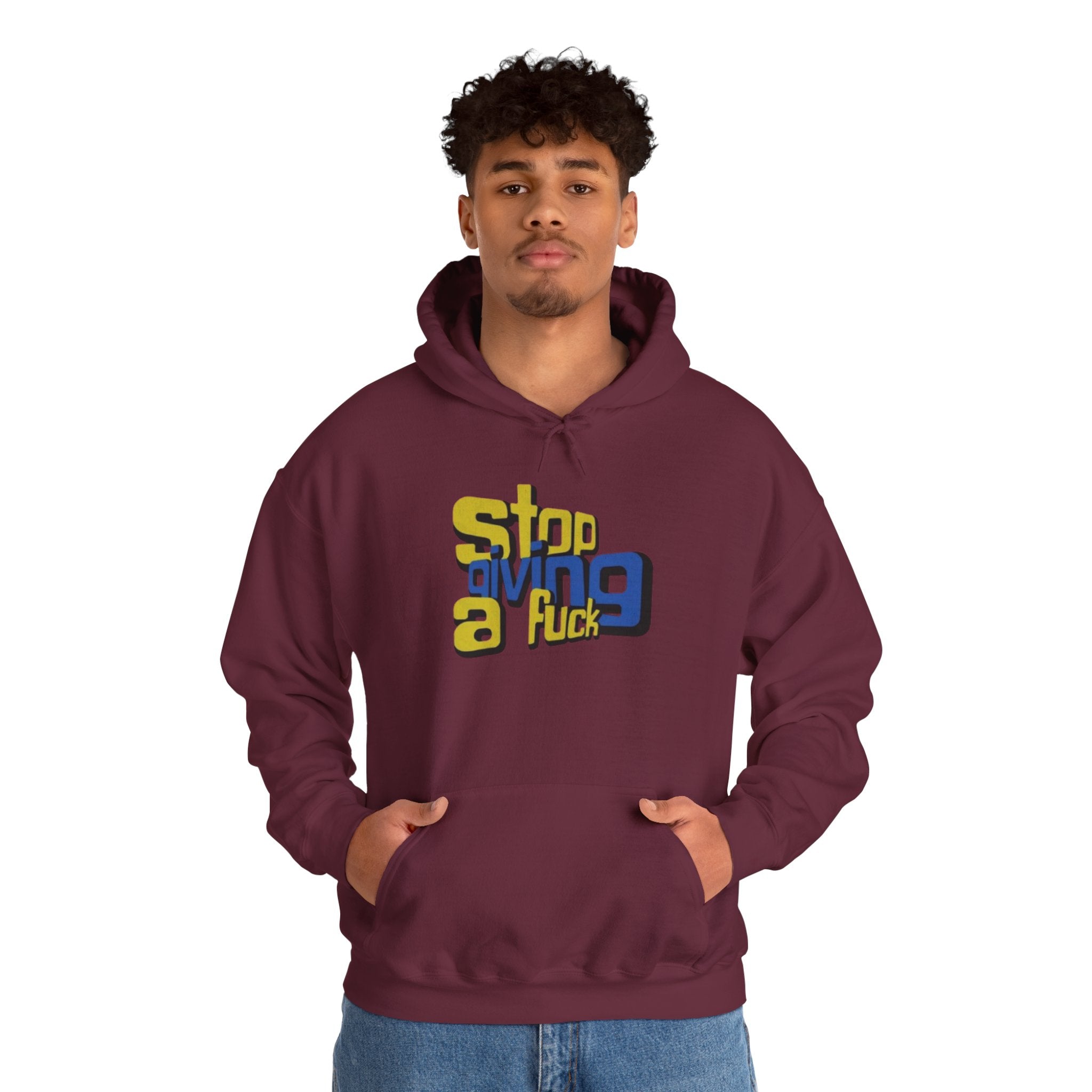 Hoodie — "Stop Giving a F*ck" Bold Retro Graphic Hoodie