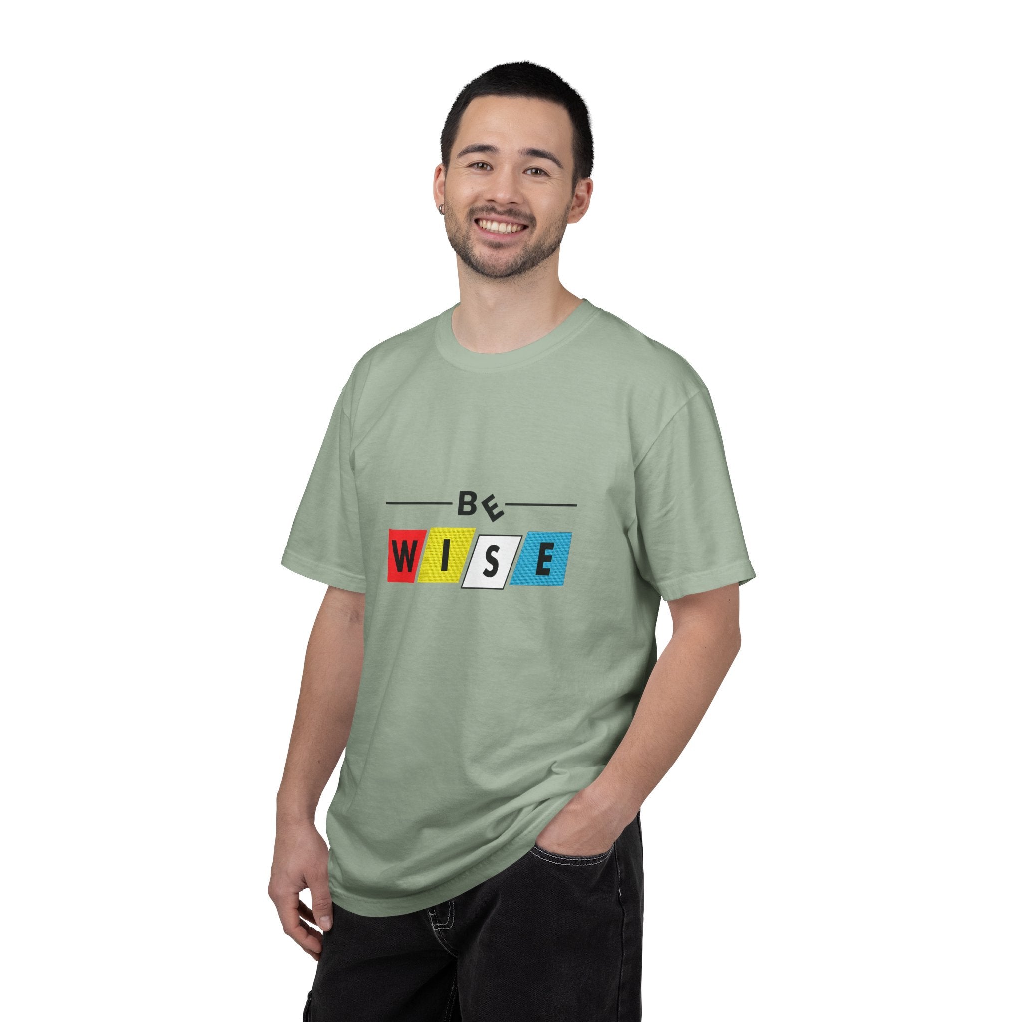 Be Wise Graphic T-Shirt — Color Block Inspirational Tee