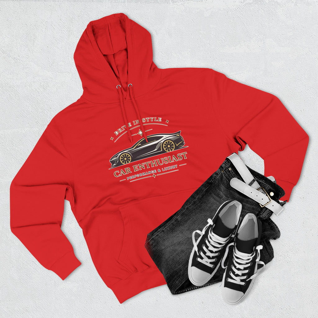 Car Enthusiast Hoodie — Vintage Sports Car Graphic, 'Drive in Style' Casual Pullover