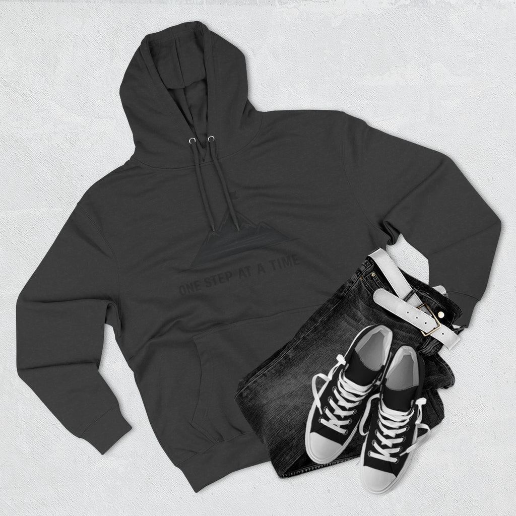 Hoodie - 'One Step at a Time' Mountain Graphic Fleece Hoodie