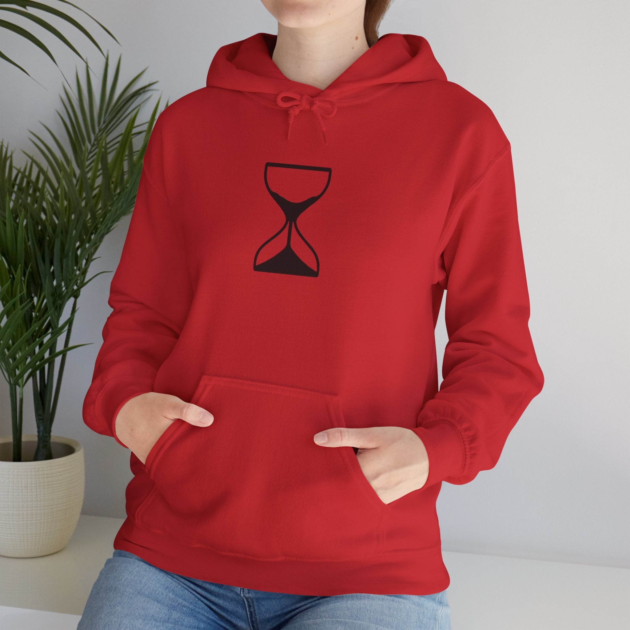 Hourglass Minimalist Hoodie — Simple Time Symbol Pullover