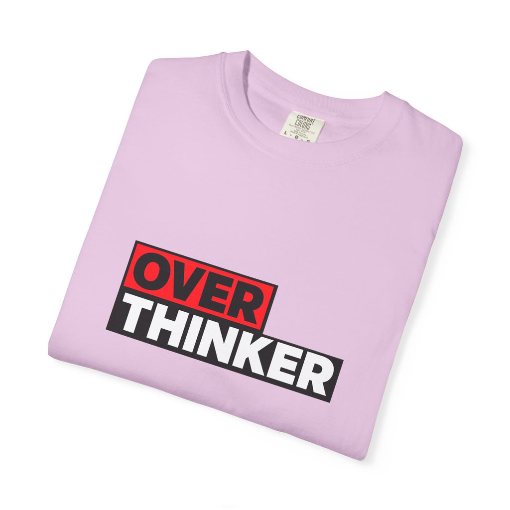 Overthinker Graphic T-Shirt — Bold Red & Black Text Tee